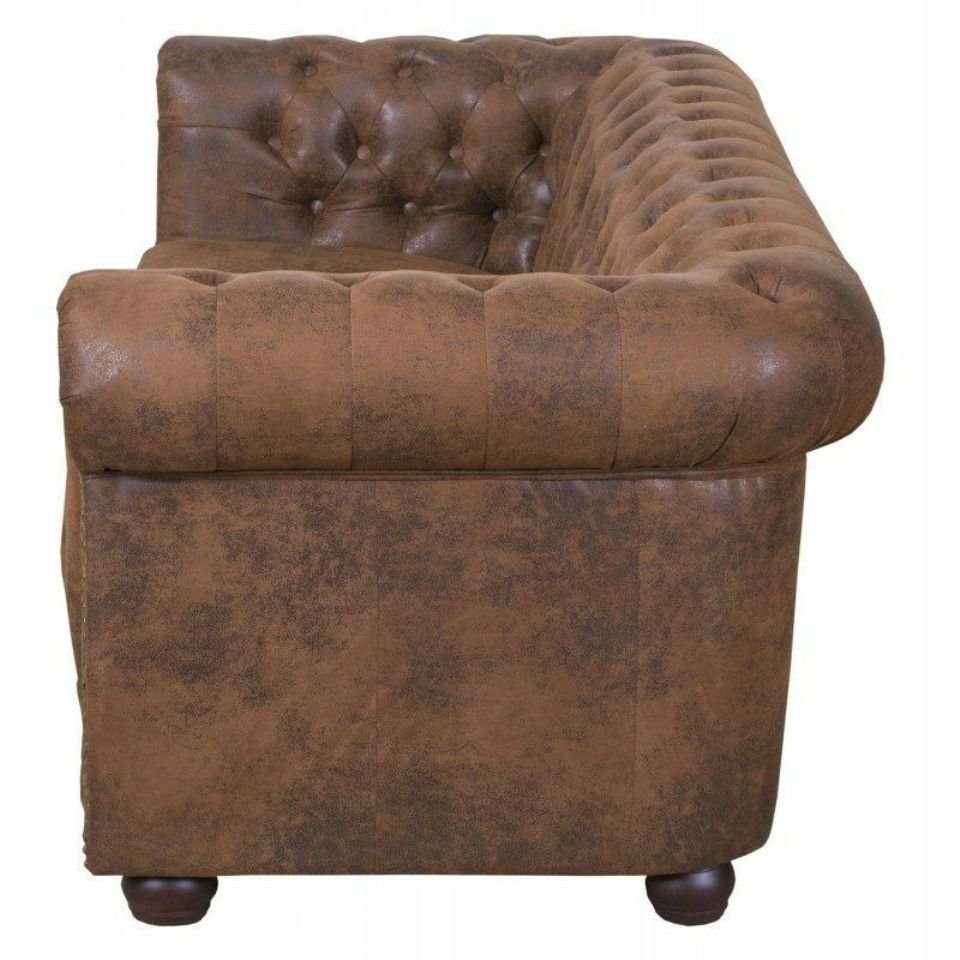 JVmoebel Couch 3-Sitzer in Chesterfield Sofa Neu, Brauner Ledercouch Sofa Made Europe stilvoller
