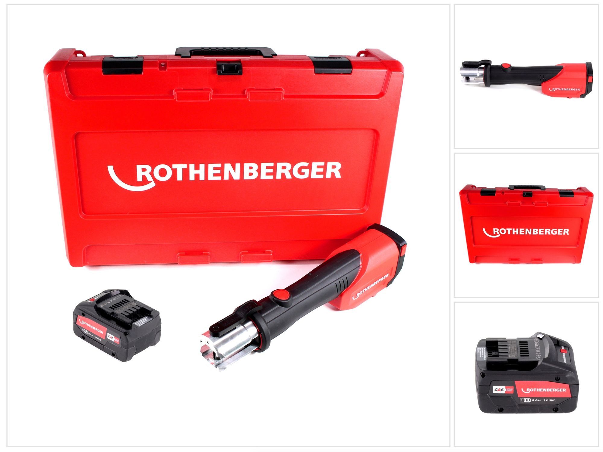 Rothenberger Werkstattpresse ROMAX 4000 Akku Pressmaschine 18 V Li-Ion elektrohydraulisch im Trans