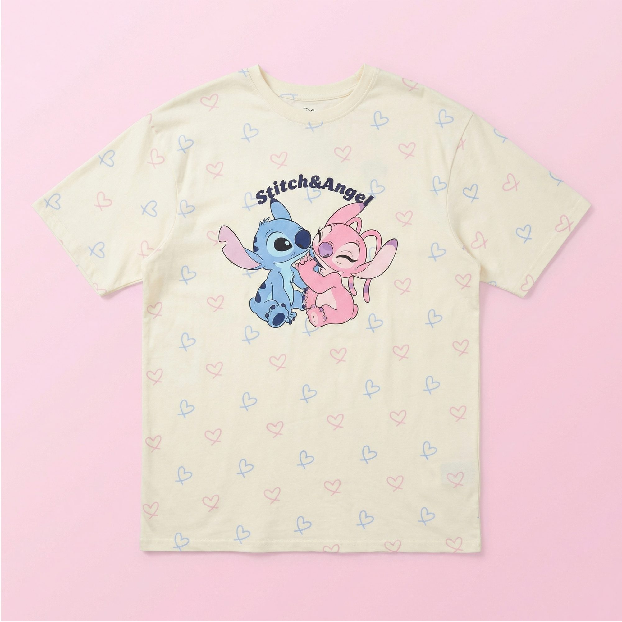 Disney Pyjamaoberteil Disney Lilo und Stitch Damen kurzarm Schlafshirt S-XL 100% Baumwolle