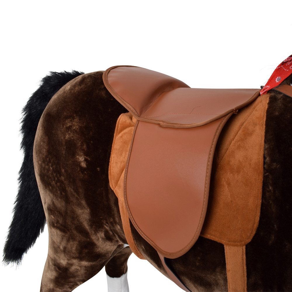 TE-Trend Reitpferd Pferde Spielzeug Schaukelpferd Pferd zum Draufsitzen Stehpferd, mit Soundmodul