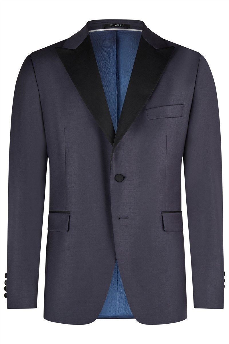 Wilvorst Sakko Wilvorst CLASSICs Herren Smokingsakko Spitzfacon Drop8 Blau