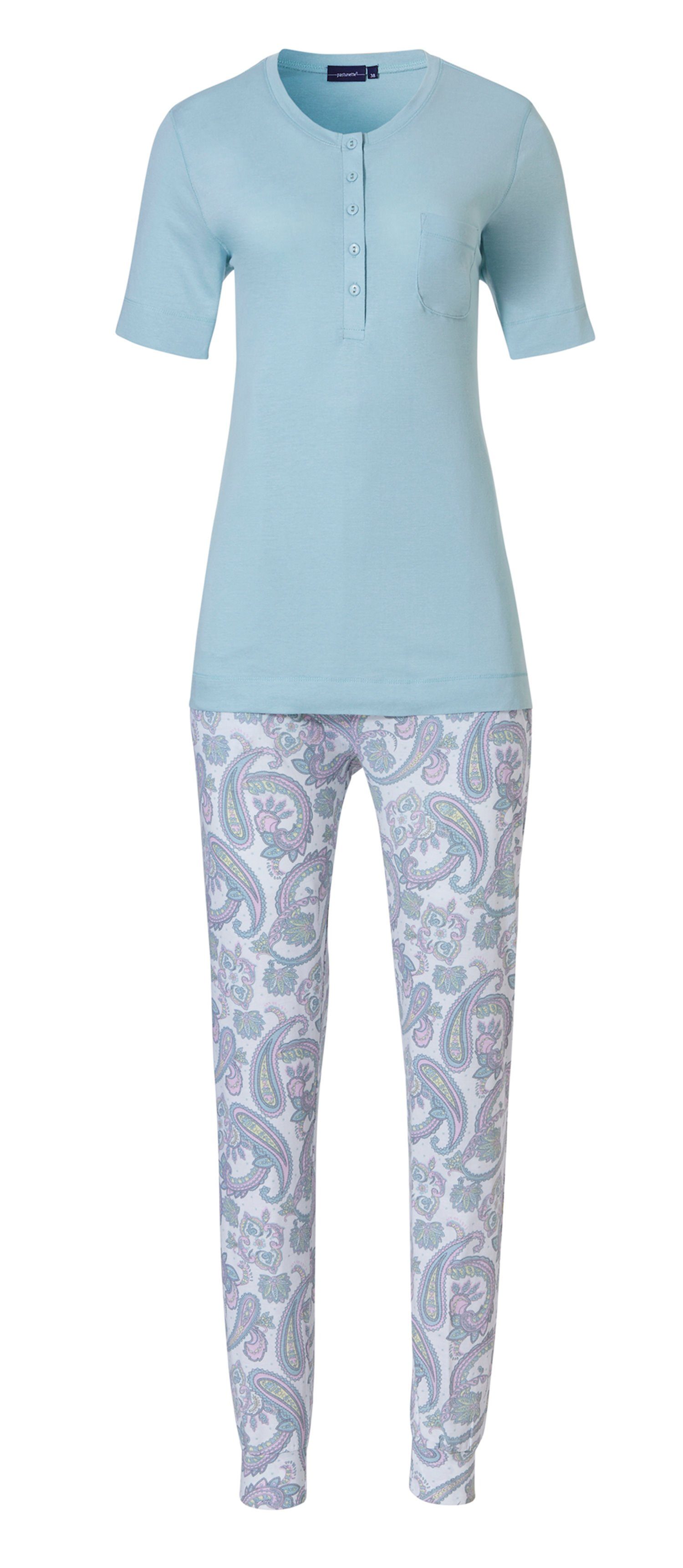 Pastunette Schlafanzug Damen Pyjama mit Kurzarm Paisley (2 tlg) Modisches Design