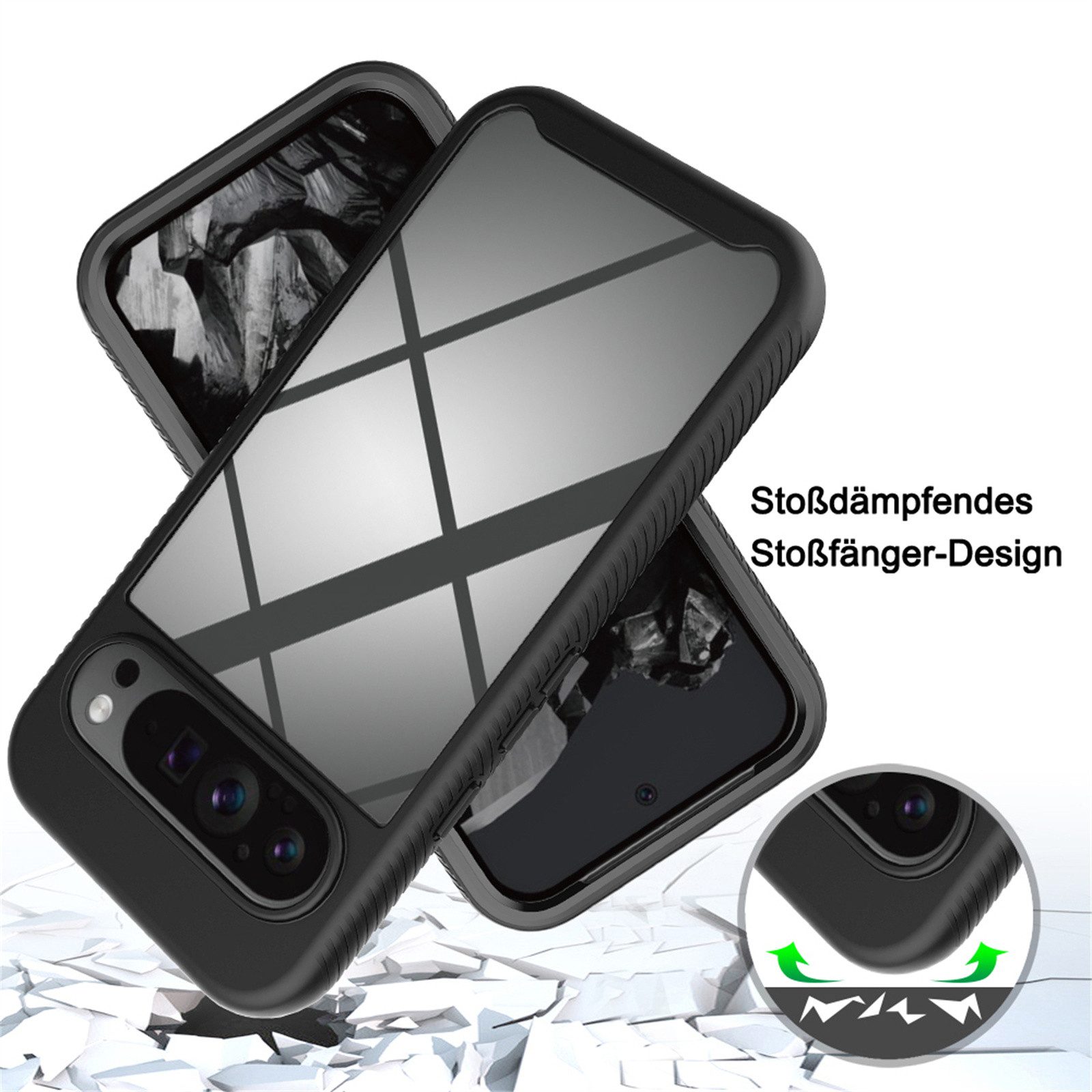 betterfon Smartphone-Hülle Handyhülle für Google Pixel 9 Pro XL 2-teilig TPU Body Bumper Case, Premium Handycase - 3-Schichten Schutz & erhöhte Kanten – Bild 5 von 5