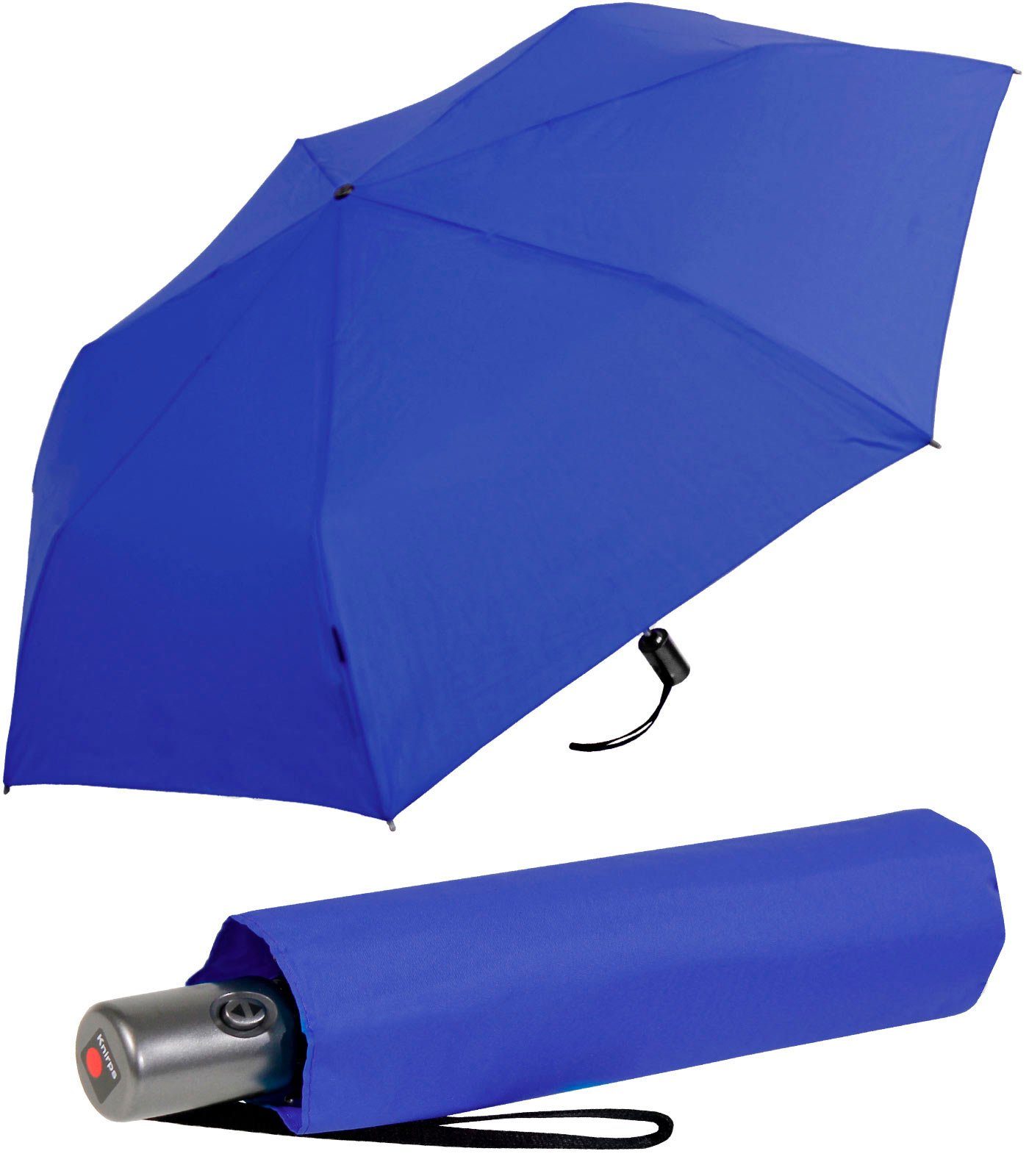 Taschenregenschirm Duomatic Auf-Zu dabei, passt immer in royalblau Slim Automatik, und jede mit Tasche Knirps® leicht klein