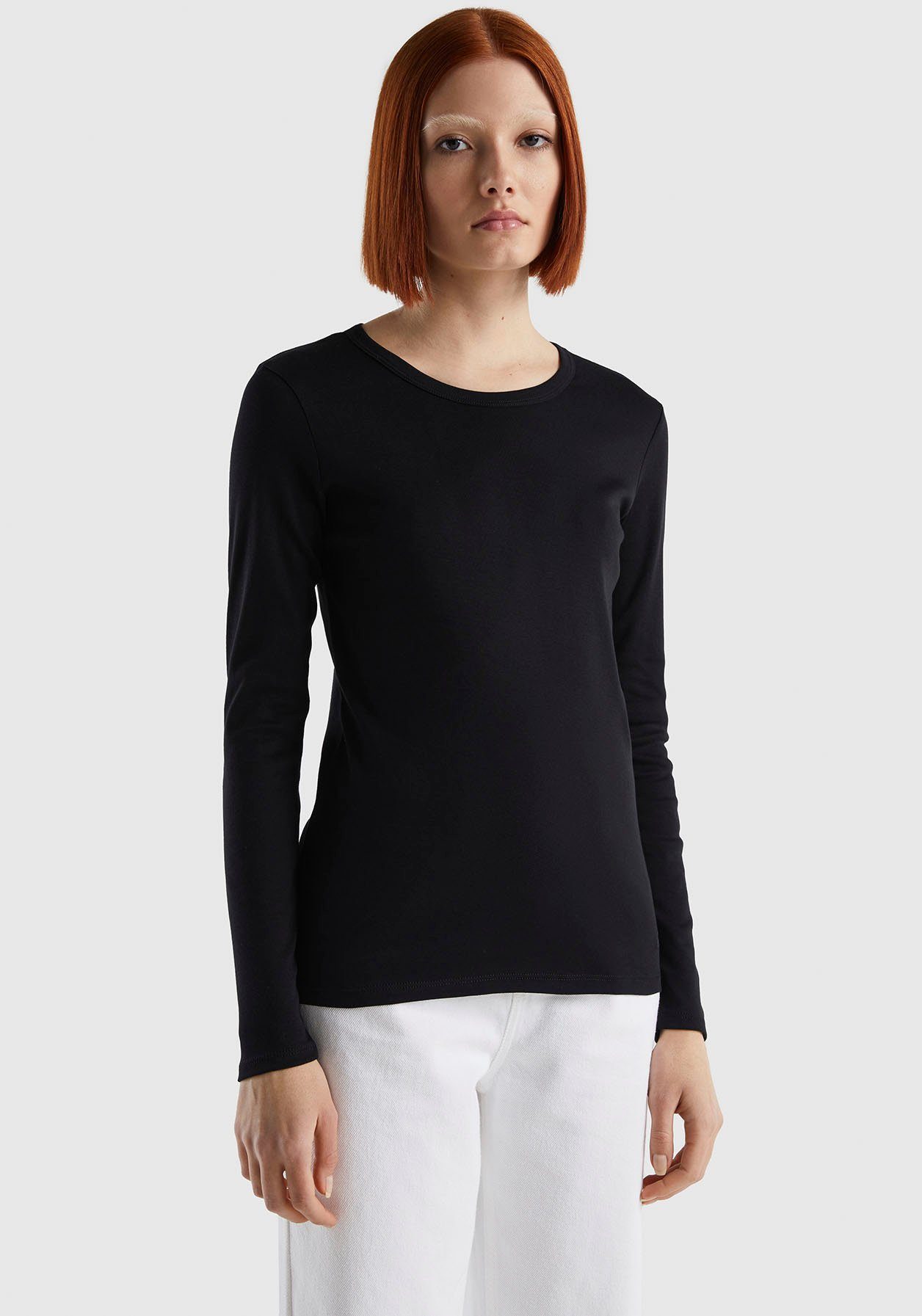 United Colors of Benetton Langarmshirt im Basic-Look schwarz