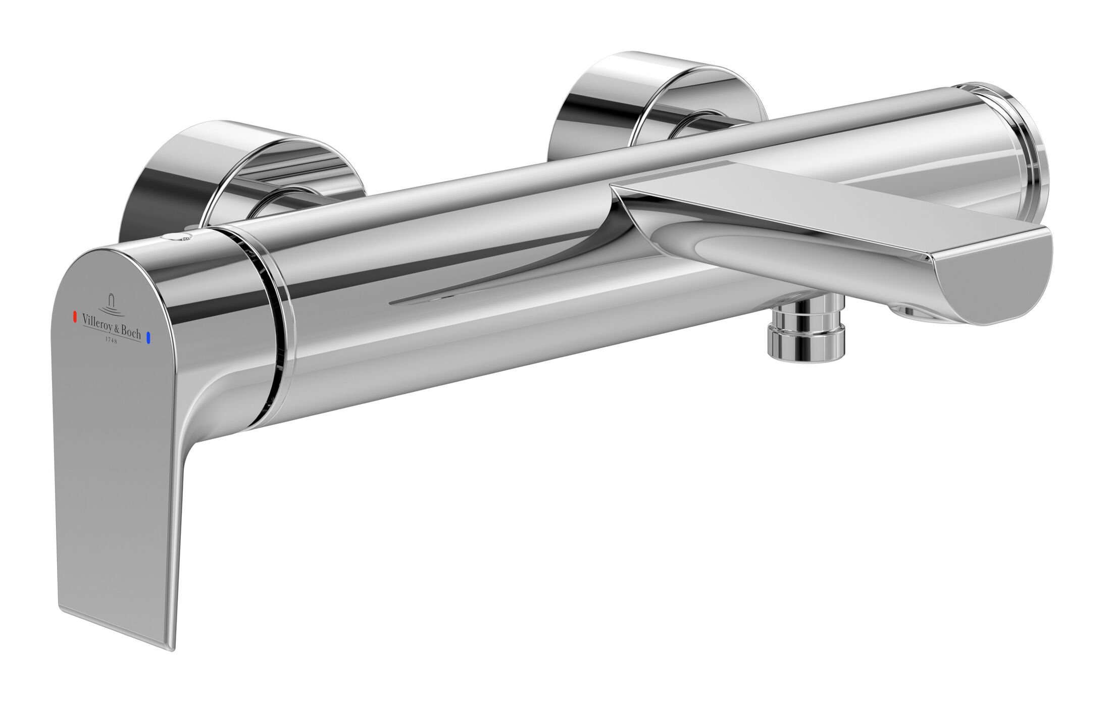 Villeroy & Boch Wannenarmatur Liberty Einhebel-Badewannenarmatur, mit Umsteller, Wandmontage - Chrom