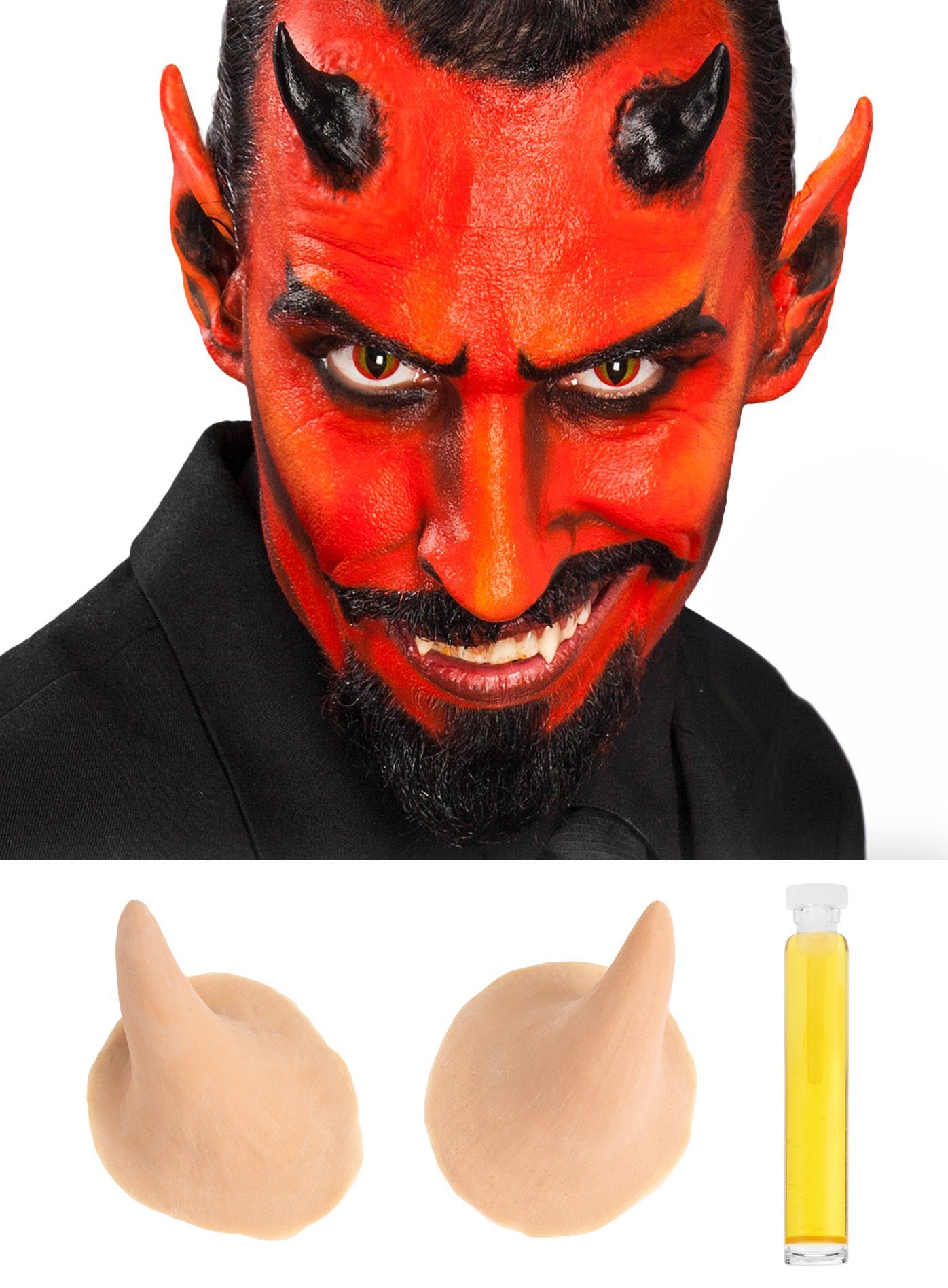 Maskworld Kostüm Teufel Latexhörner, Hochwertige Latexhörner für eine professionelle Verwandlung