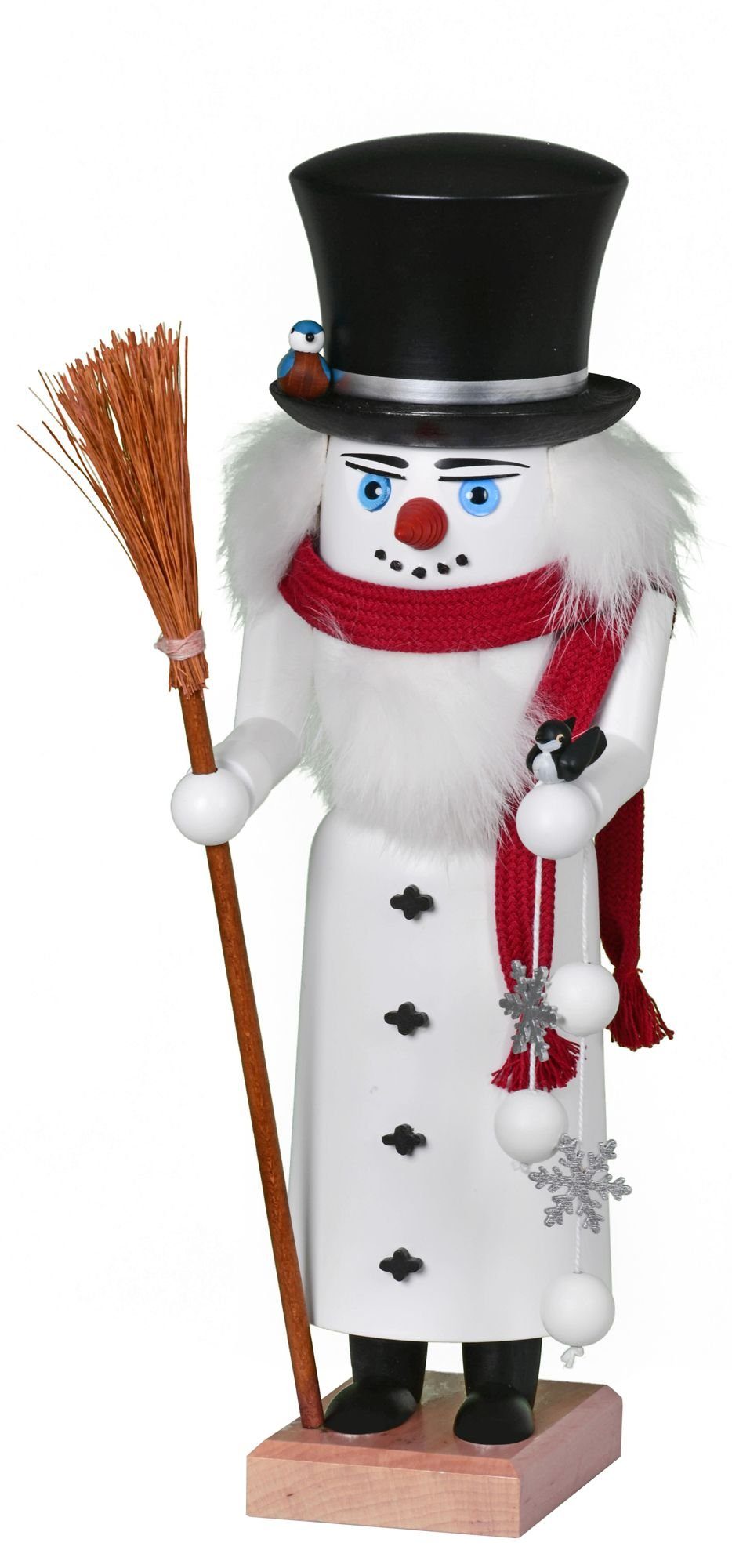 KWO Kunstgewerbe Werkstätten Nussknacker Nussknacker Schneemann mit Zylinder bunt BxHxT 10x29x11cm NEU