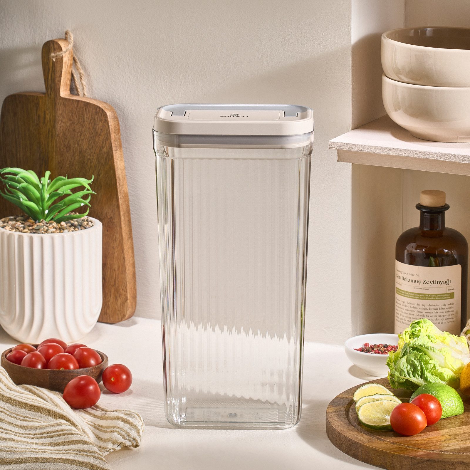 Karaca Vorratsdose Karaca Flex 2-teiliges Aufbewahrungsbehälter-Set, 3200 ml, Transparent