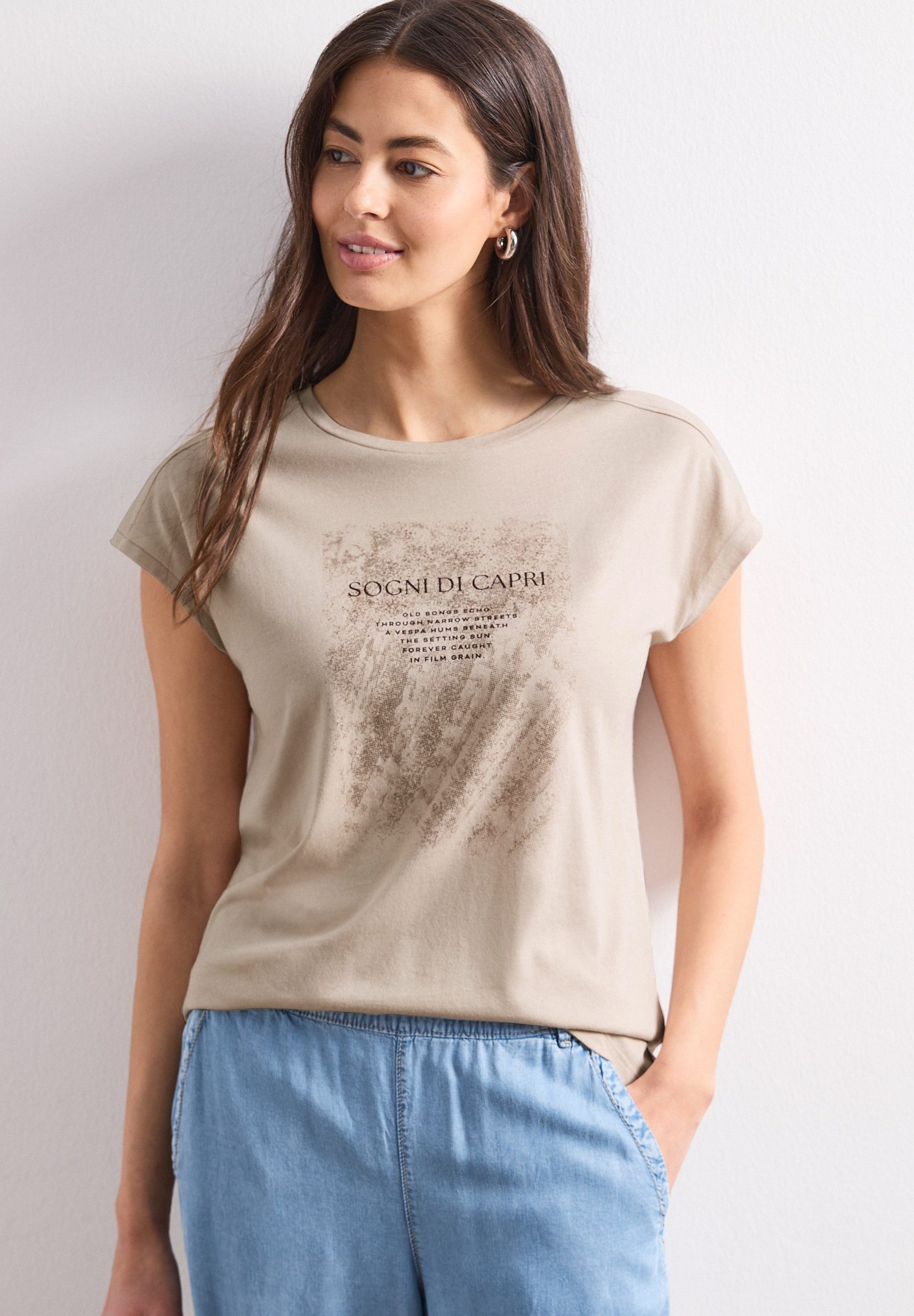 STREET ONE Print-Shirt aus softem Materialmix