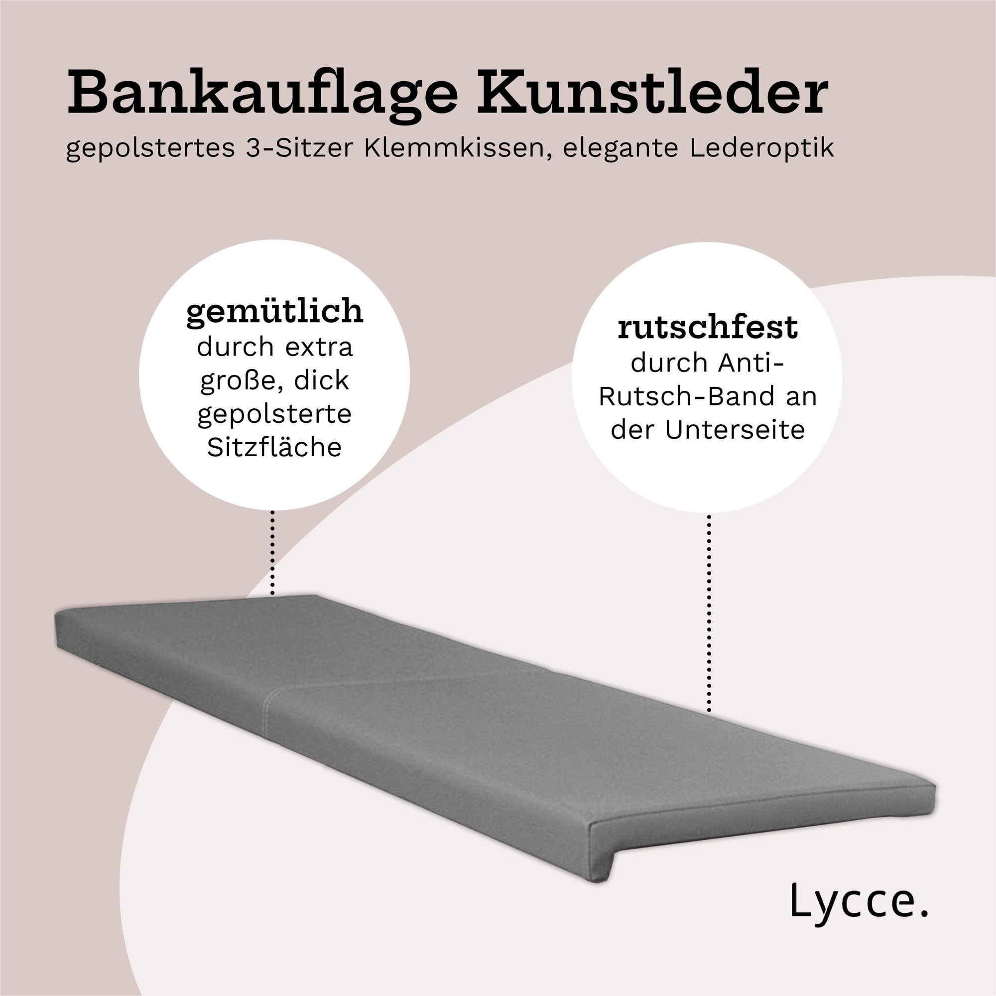 Lycce Bankauflage XXL Klemmkissen, Bankauflage, Sitzkissen für Sitzbank, vi günstig online kaufen