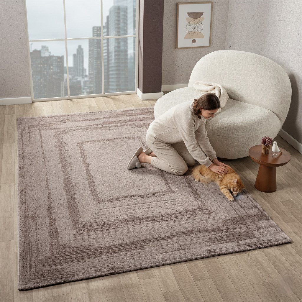 Vimoda Teppich Wohnzimmer neues premium Designteppich modern, Rechteckig, H günstig online kaufen