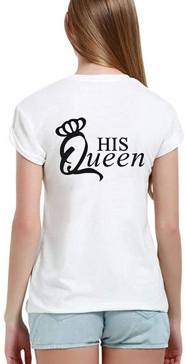 Couples Shop Print-Shirt Her King & His Queen Shirts für Paare mit modischem Print