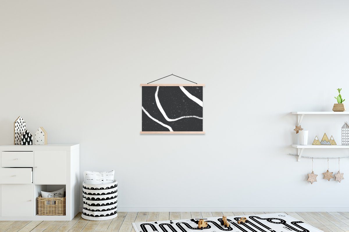 MuchoWow Poster Linie - Minimalismus - Gestaltung, (1 St), Posterleiste, Textilposter für Wohnzimmer, Bilderleiste, Magnetisch
