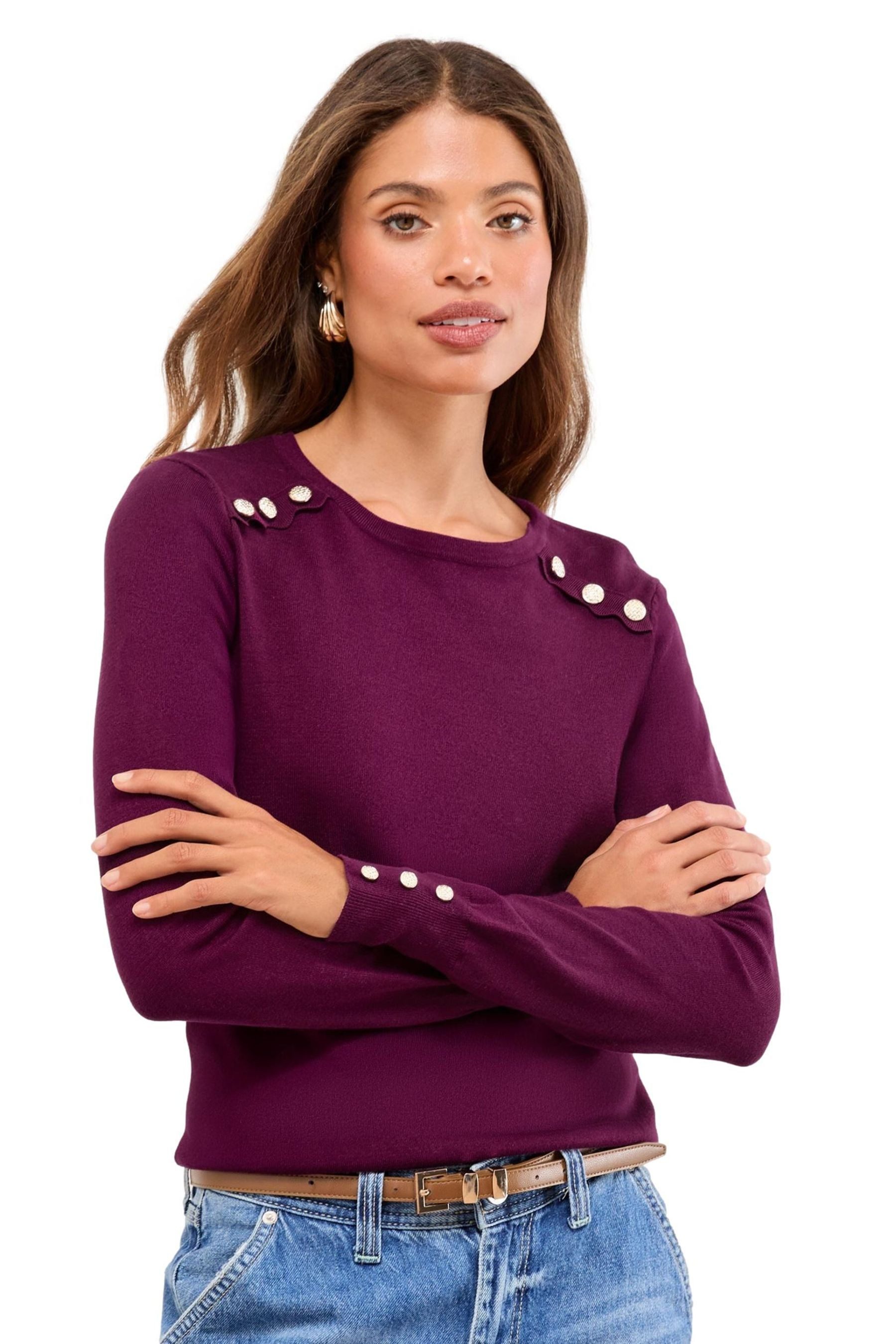 LIPSY Rundhalspullover Lipsy Strickpullover mit Bogenkante, Regular (1-tlg) günstig online kaufen