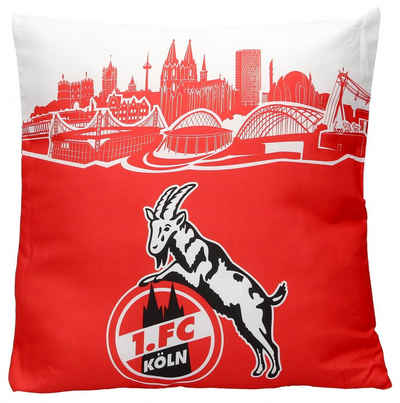 1. FC Köln Zierkissen 1. FC Köln Kissen "Skyline" 40 x 40 cm rot/ weiß