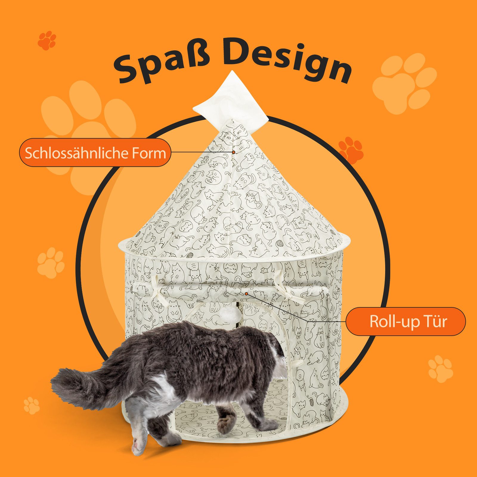 nobleza Tiertunnel Katzentunnel 3 in 1, Faltbarer Spieltunnel mit Ball günstig online kaufen