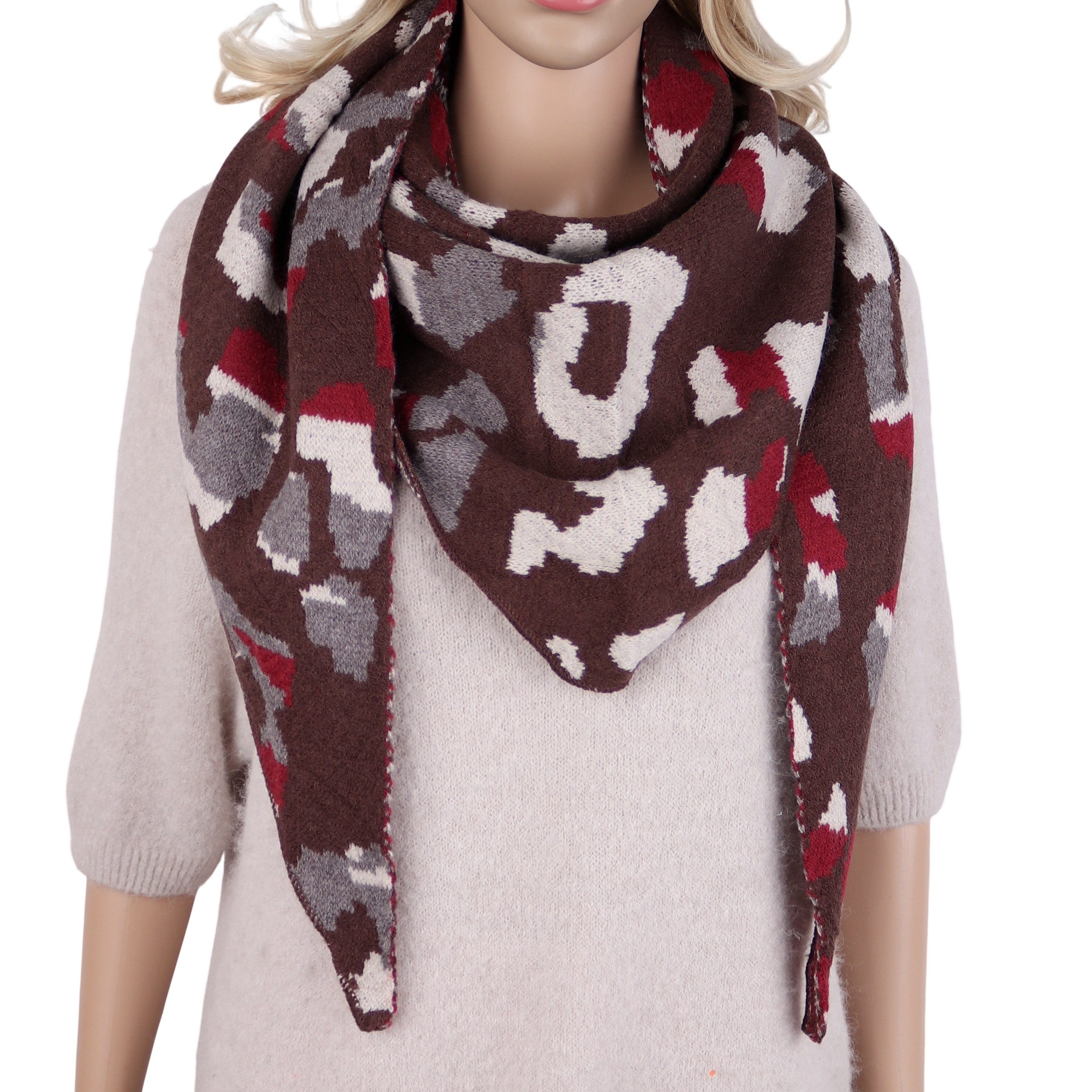 MIRROSI Dreieckstuch Damen Dreieckschal 80x190 cm – weiches Tuch mit Animal-Print, (Neue Kollektion Herbst/Winter 2026), 80% Viskose & 20% Wolle, Herbst Winterschal