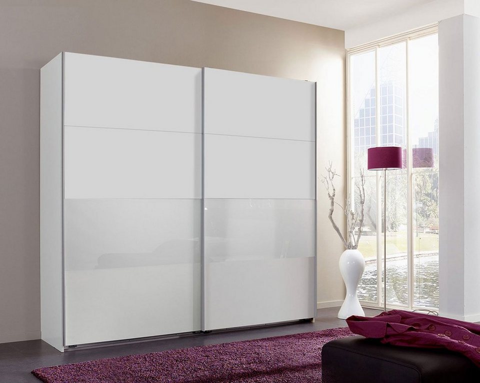 Wimex Schwebetürenschrank Bramfeld 225cm weiß Weißglas