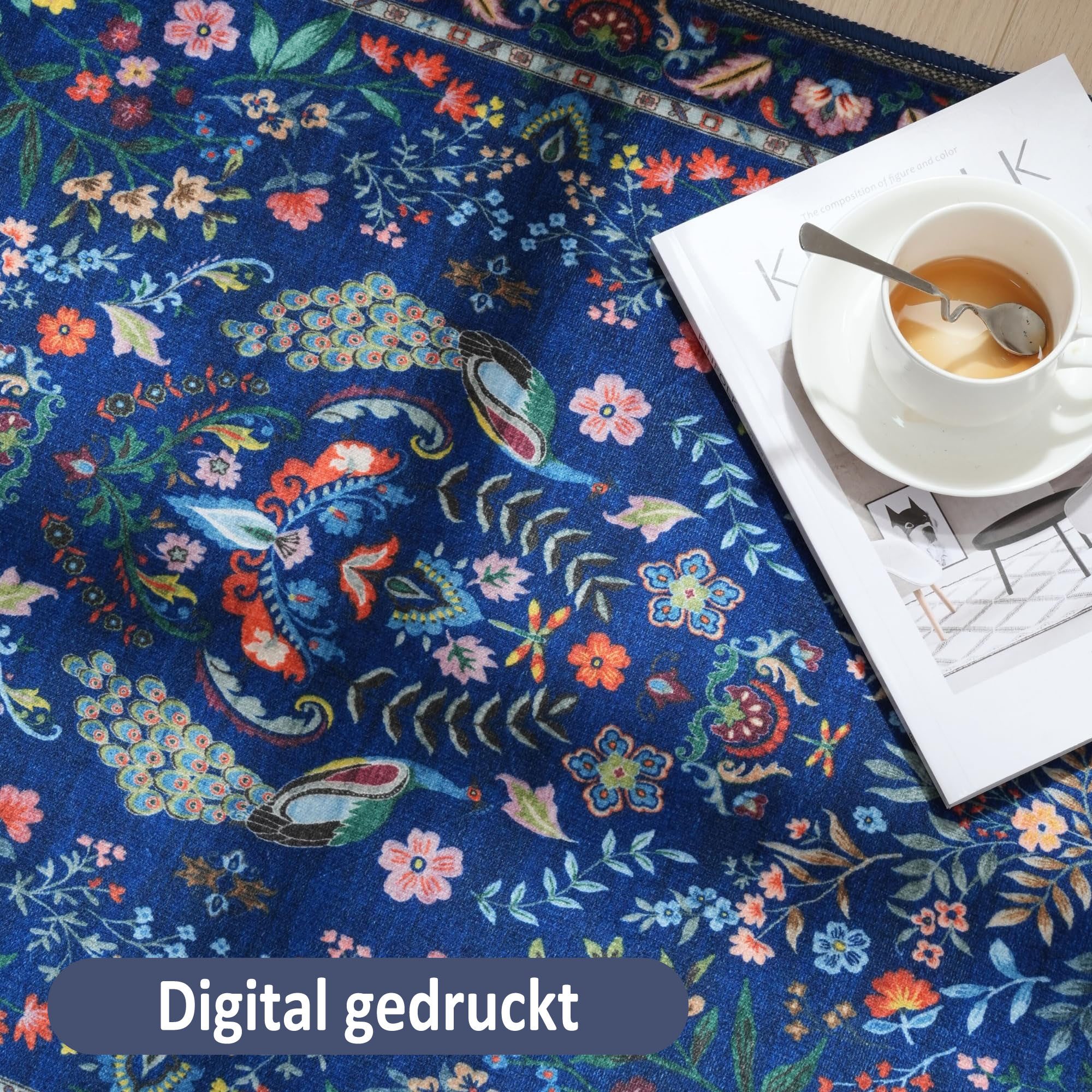 Agger Fußmatte Weiche Fußmatte mit Blumenmuster, Eingangstürmatte, geeignet für Flur, Eingangsbereich, Küche, Schlafzimmer und Badezimmer – Bild 4 von 5