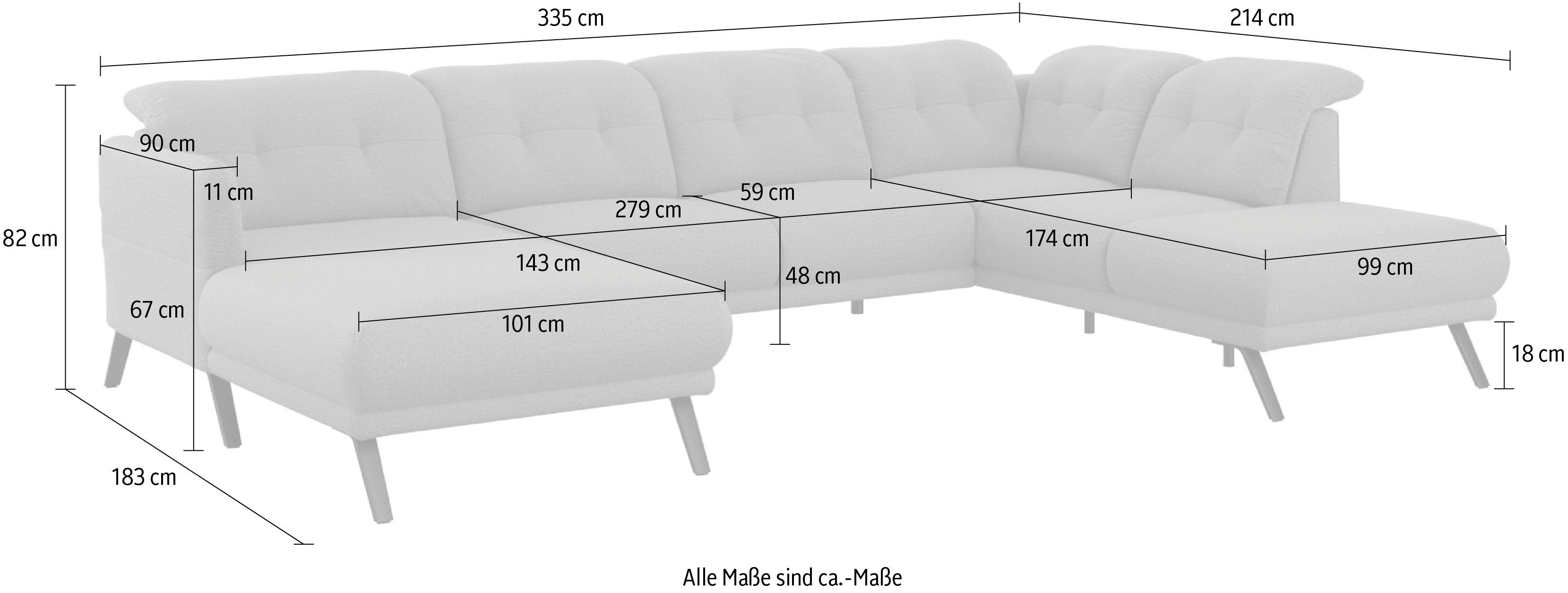 sit&more Wohnlandschaft Scandia, Wahlweise mit und Armteilfunktion Kopfteilverstellung