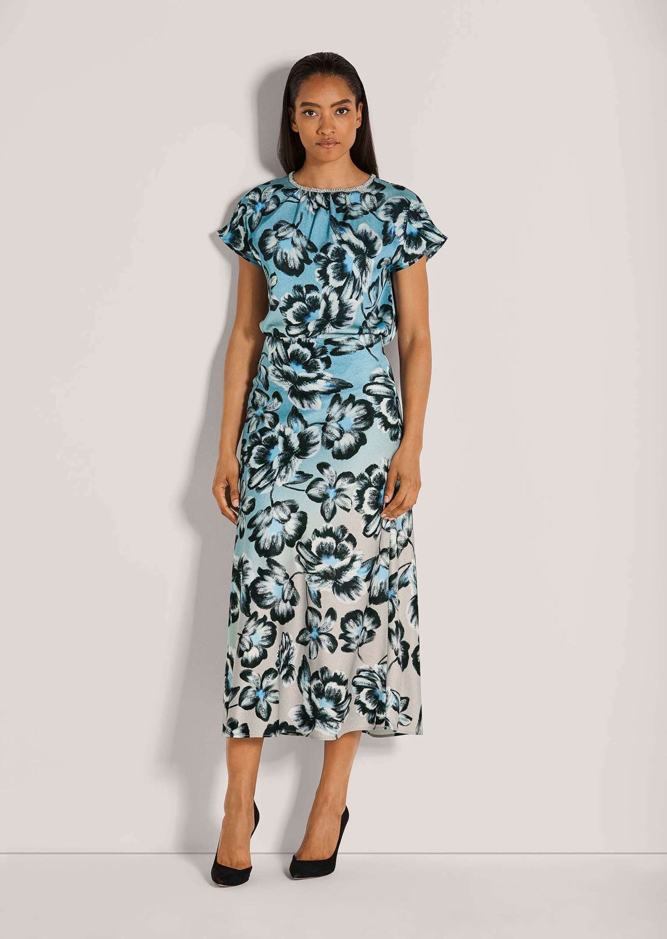 MADELEINE Maxirock Eleganter Floral-Druck für stilvolle Auftritte Wadenlanger Rock mit seitlichem Reißverschluss