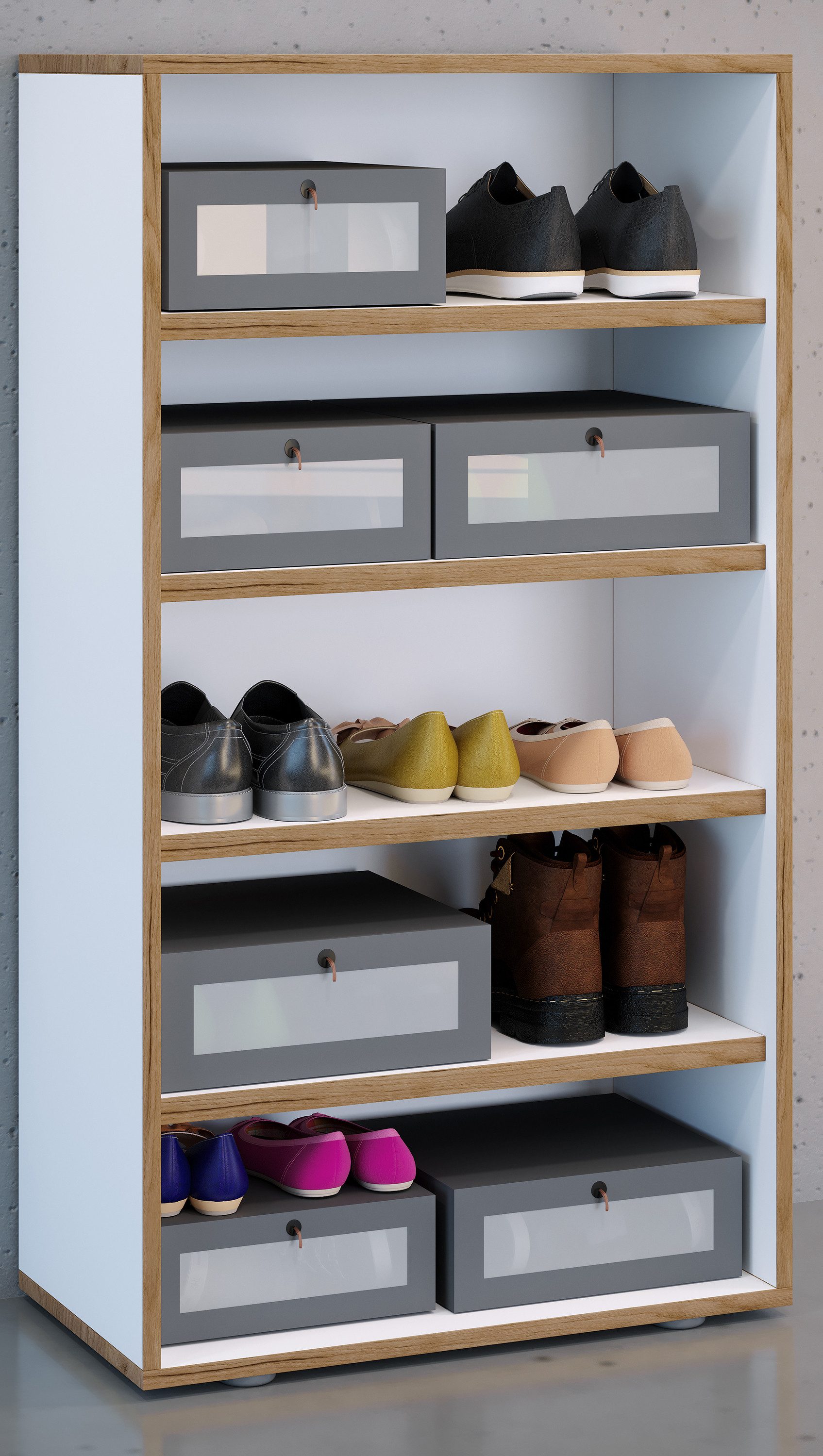 VCM Schuhregal Schuhschrank Salia H. 110 x B. 60 x T. 33 cm