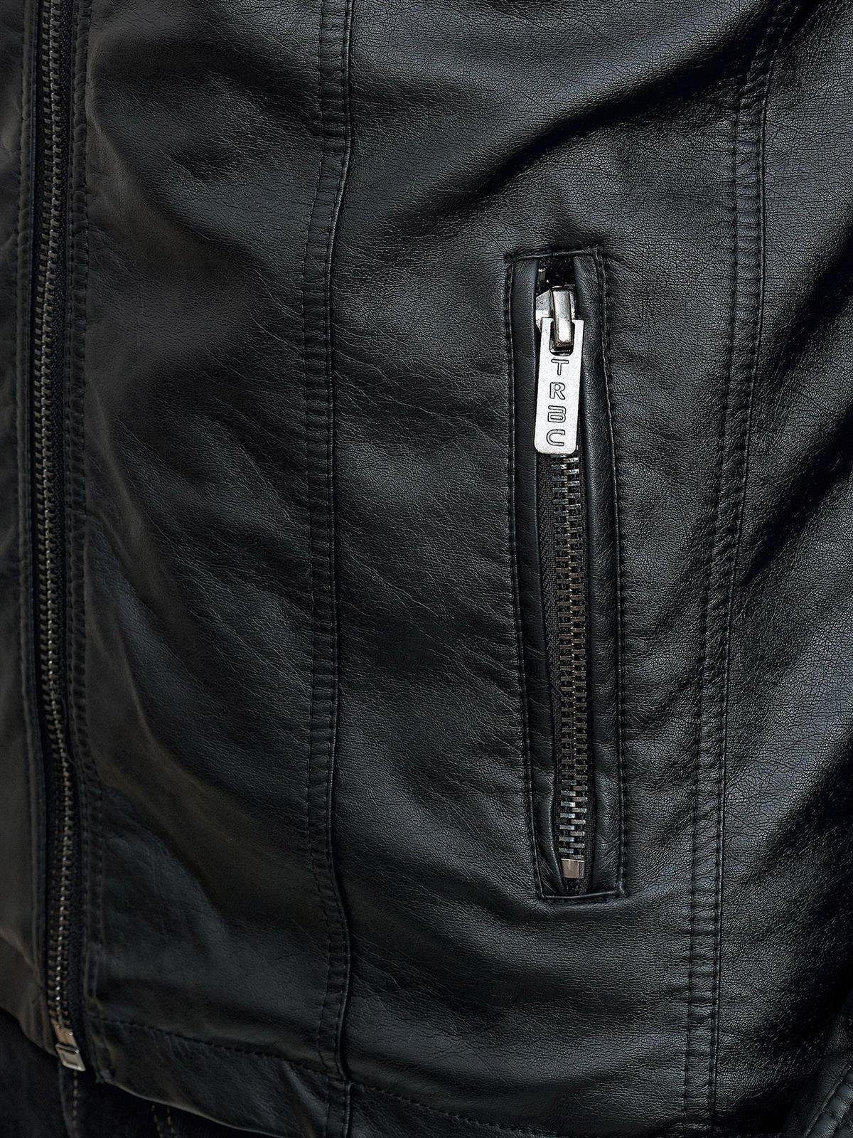 RedBridge Lederimitatjacke Kunstleder Bikerjacke mit Sweat-Kapuze günstig online kaufen