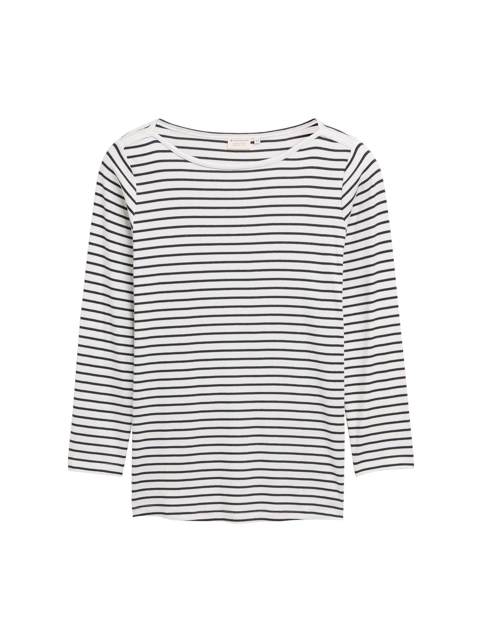 TOM TAILOR PLUS Langarmshirt T-Shirt Plus Size - Langarmshirt mit Streifenm günstig online kaufen