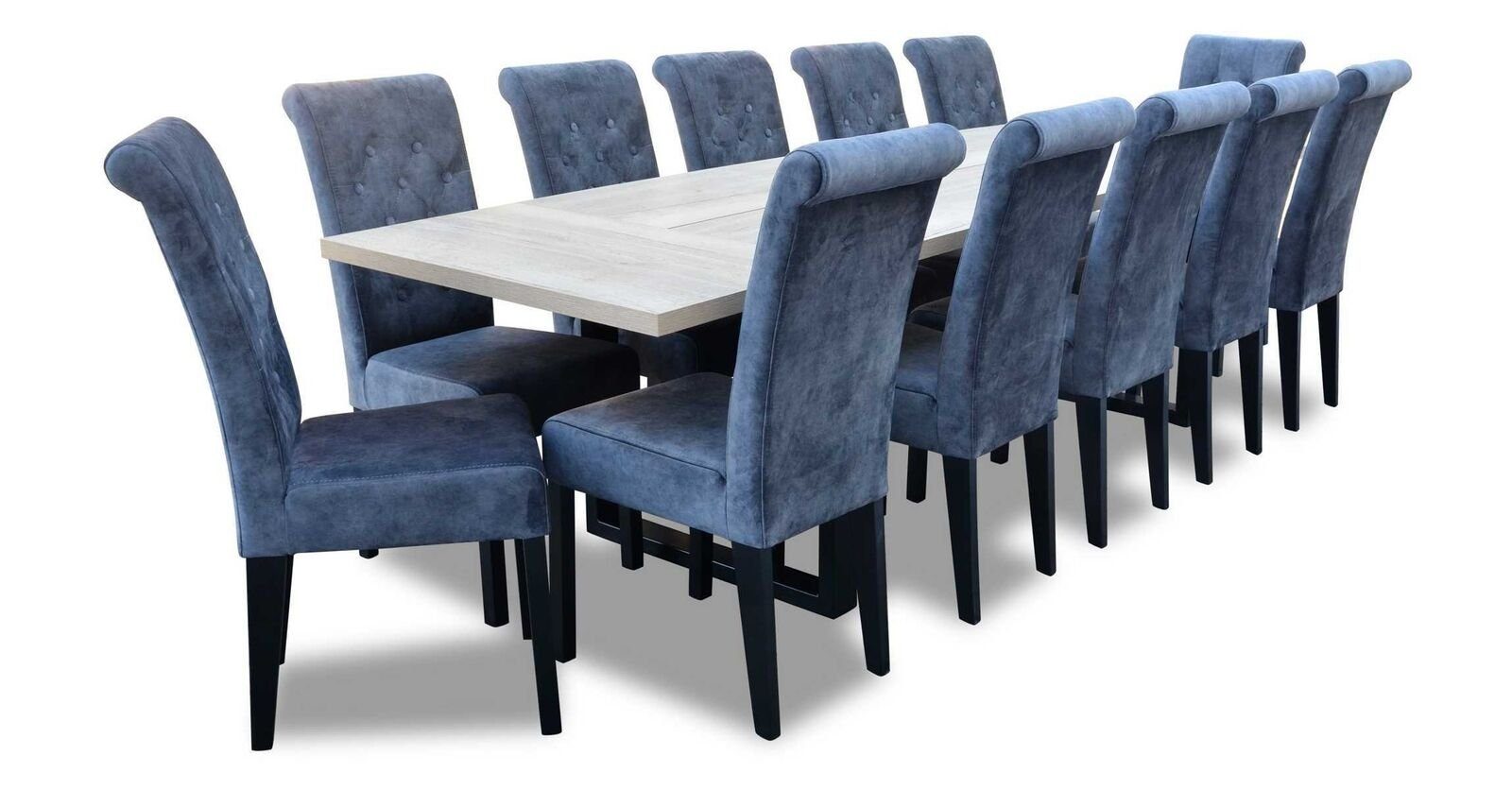 JVmoebel Esszimmer-Set Esstisch Set Stuhle (13-St., 12 Moderne Stühle) Stühle x Esszimmer Tisch, Essgruppe Esstisch, 12x
