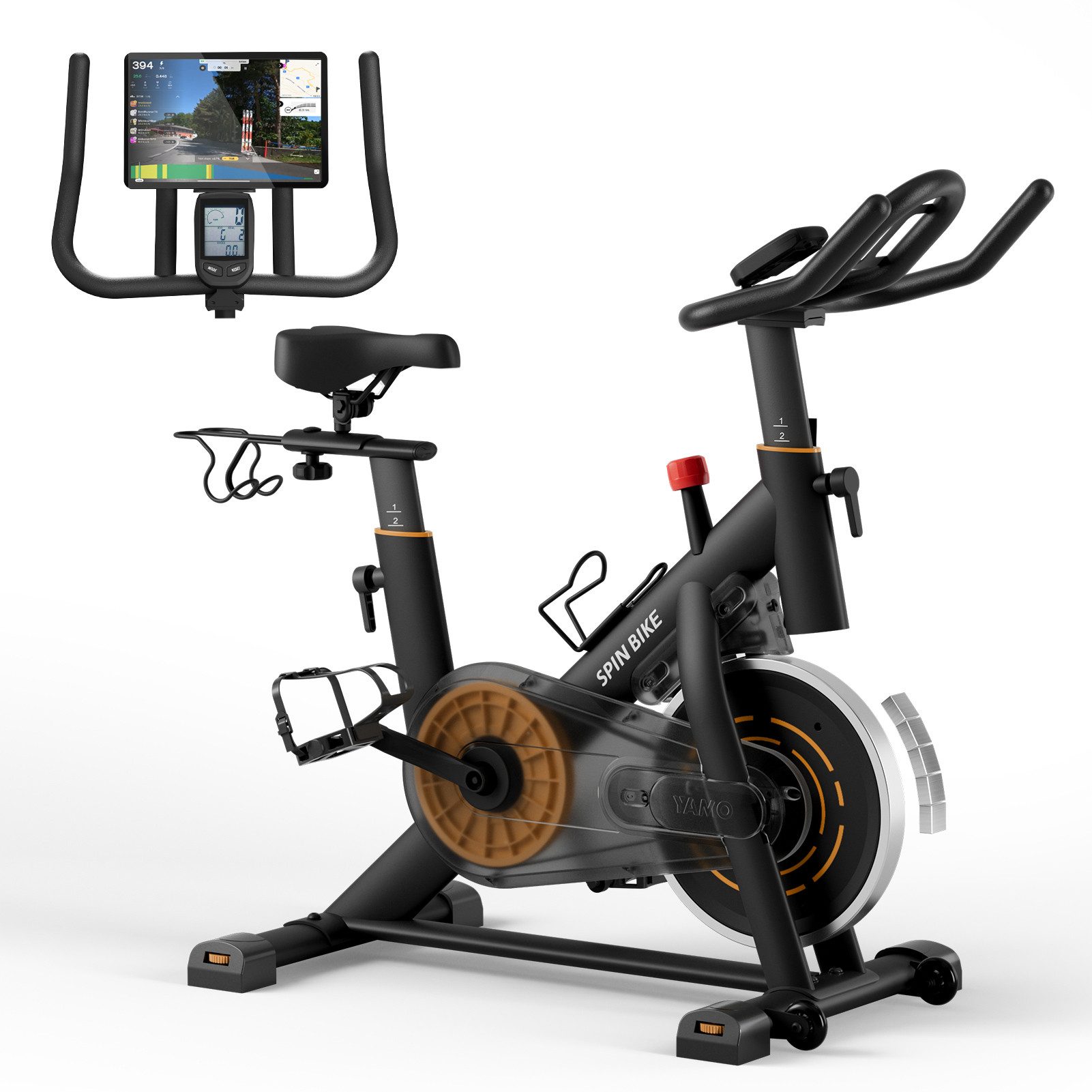 Speedbike YK10 Heimtrainer Fitnessbike mit LCD-Monitor, 120KG Belastbar
