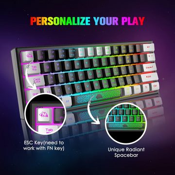 ZIYOU LANG RGB-Chroma-Hintergrundbeleuchtung Gaming-Tastatur (mit Immersives Spielerlebnis, halbmechanisches Tastenkappendesign)