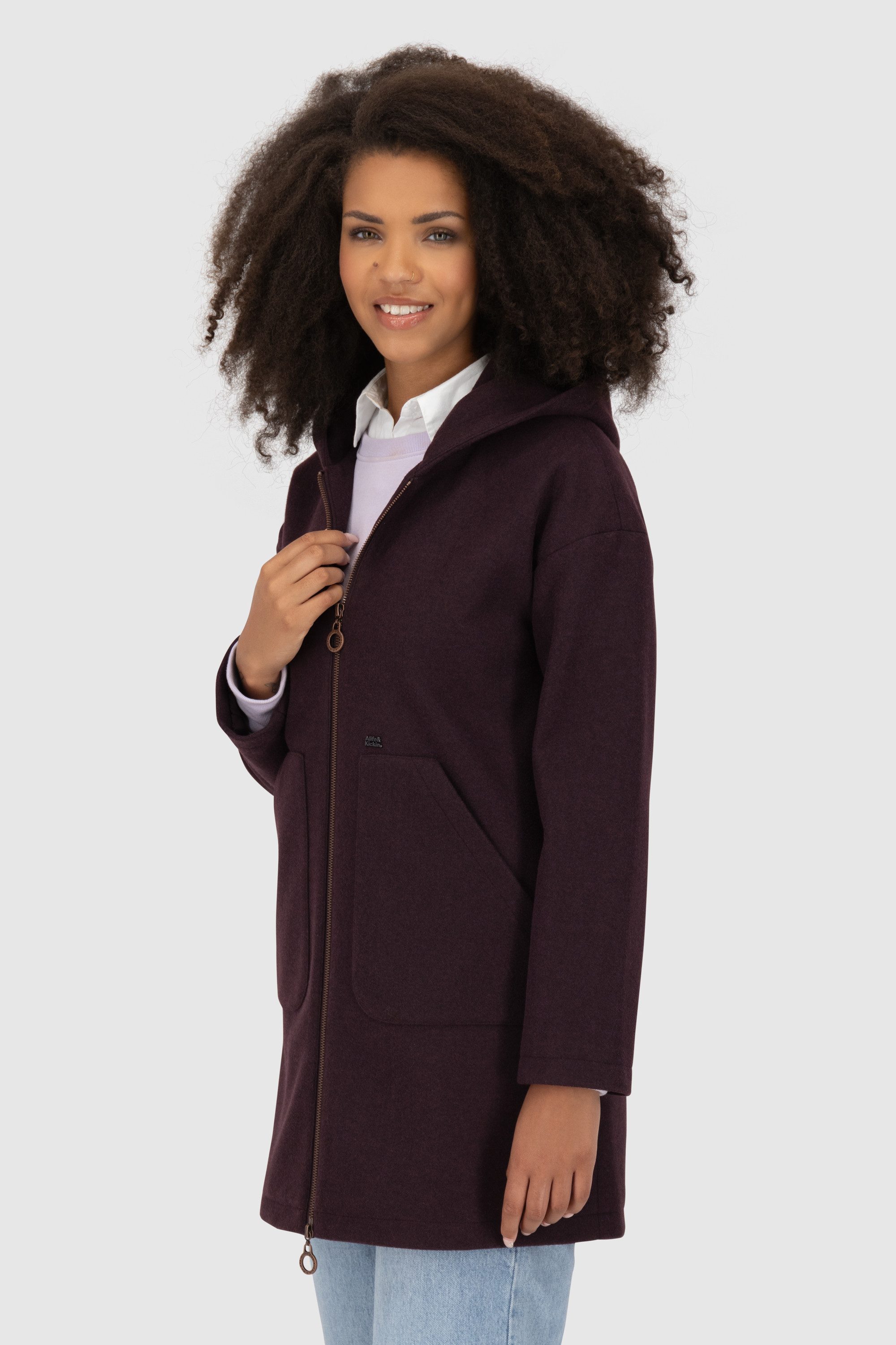 Alife & Kickin Parka LilithAK J Felt Coat Parka WMN CS mit großer Kapuze