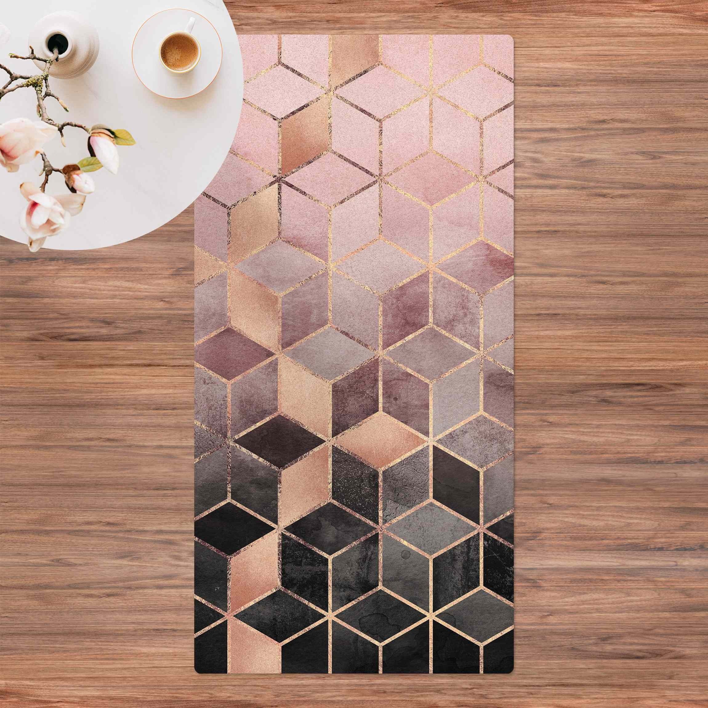 Bilderdepot24 Läufer Teppich Kork Flur Küche 3D Abstrakt funktional lang modern funktional