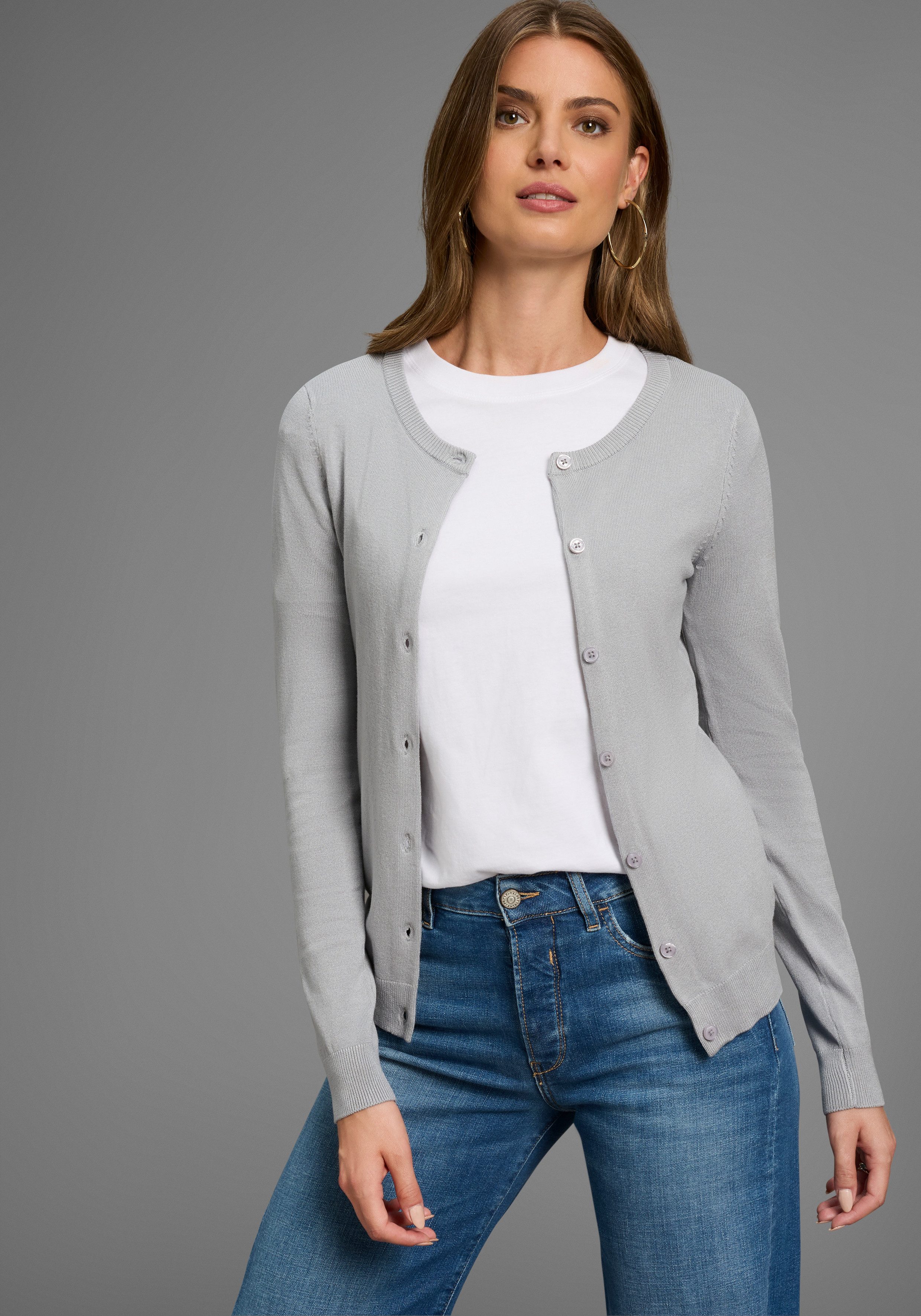 Laura Scott Strickjacke mit Knopfleiste günstig online kaufen