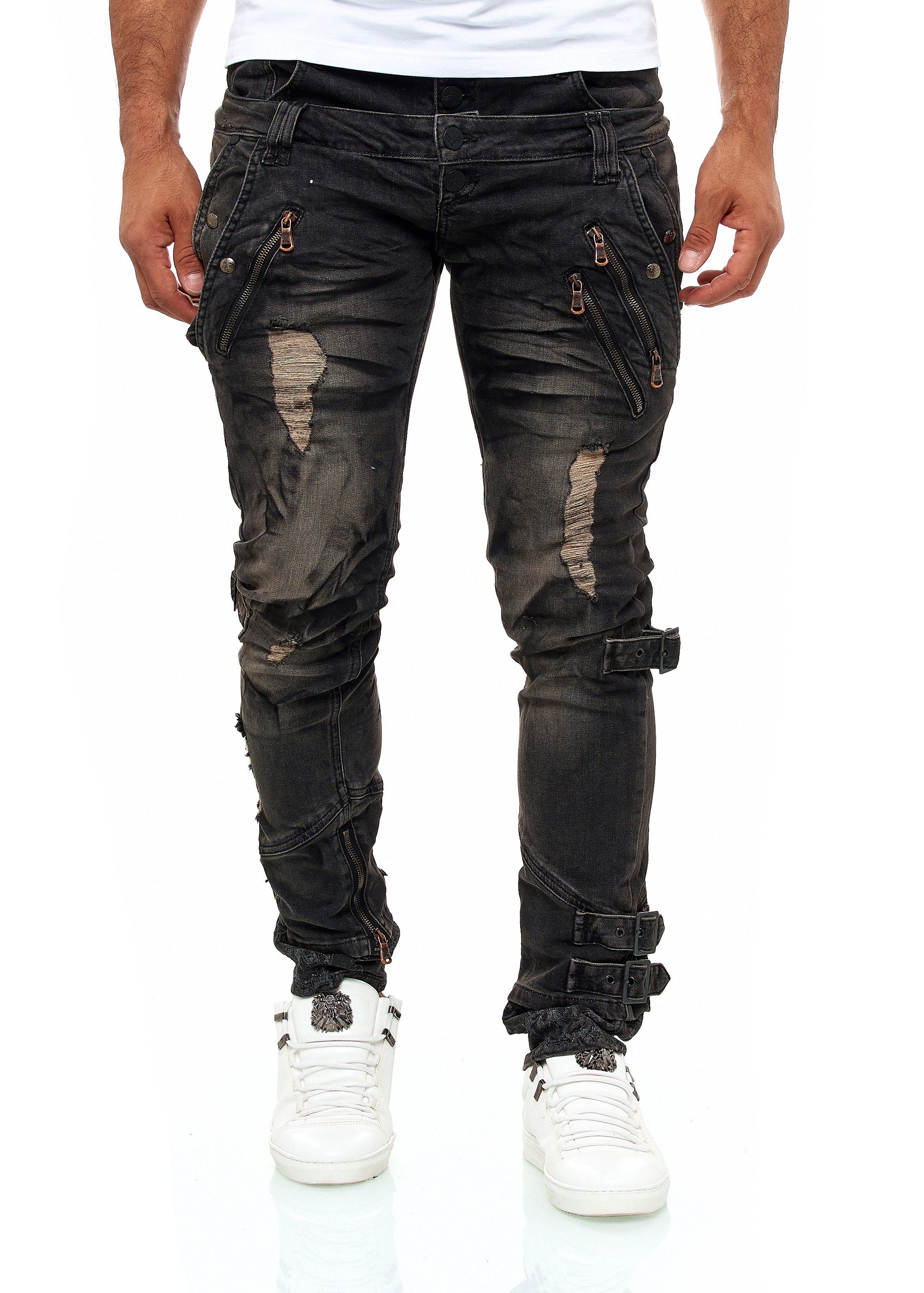 KINGZ Slim-fit-Jeans mit tollen Akzenten