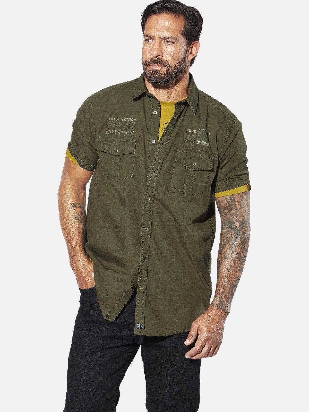 Jan Vanderstorm Kurzarmhemd ALPRI im Used-Look günstig online kaufen