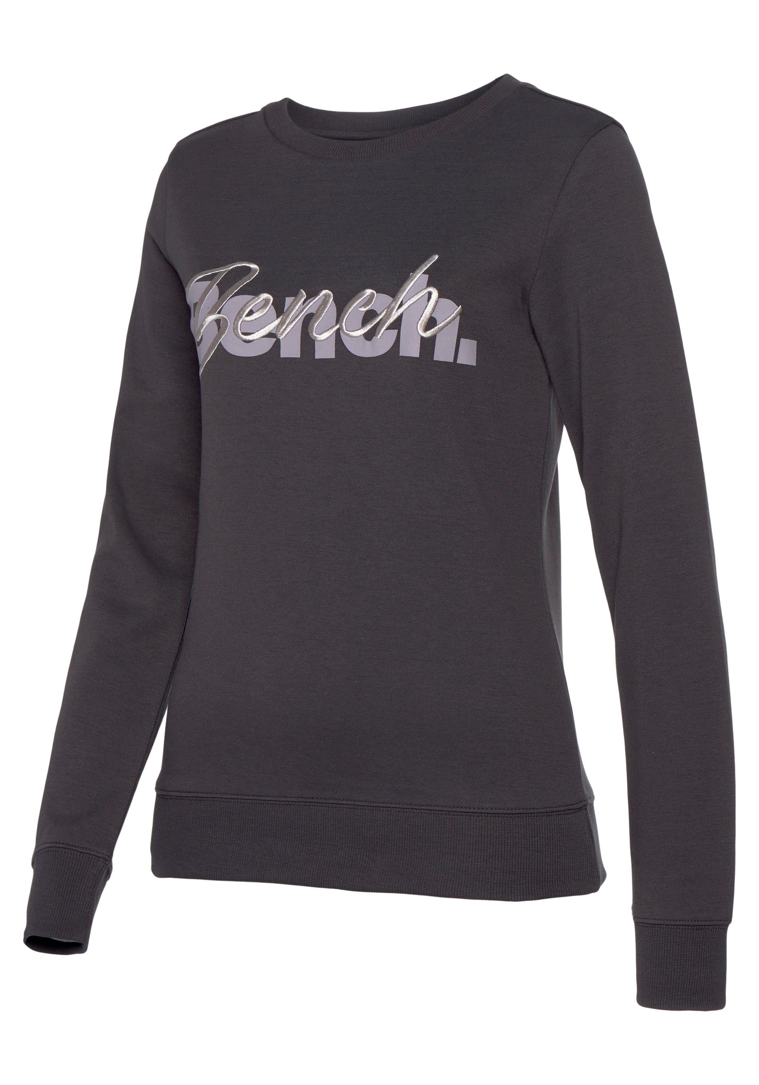 Bench. Loungewear Sweatshirt mit Logodruck und Stickerei, Loungewear