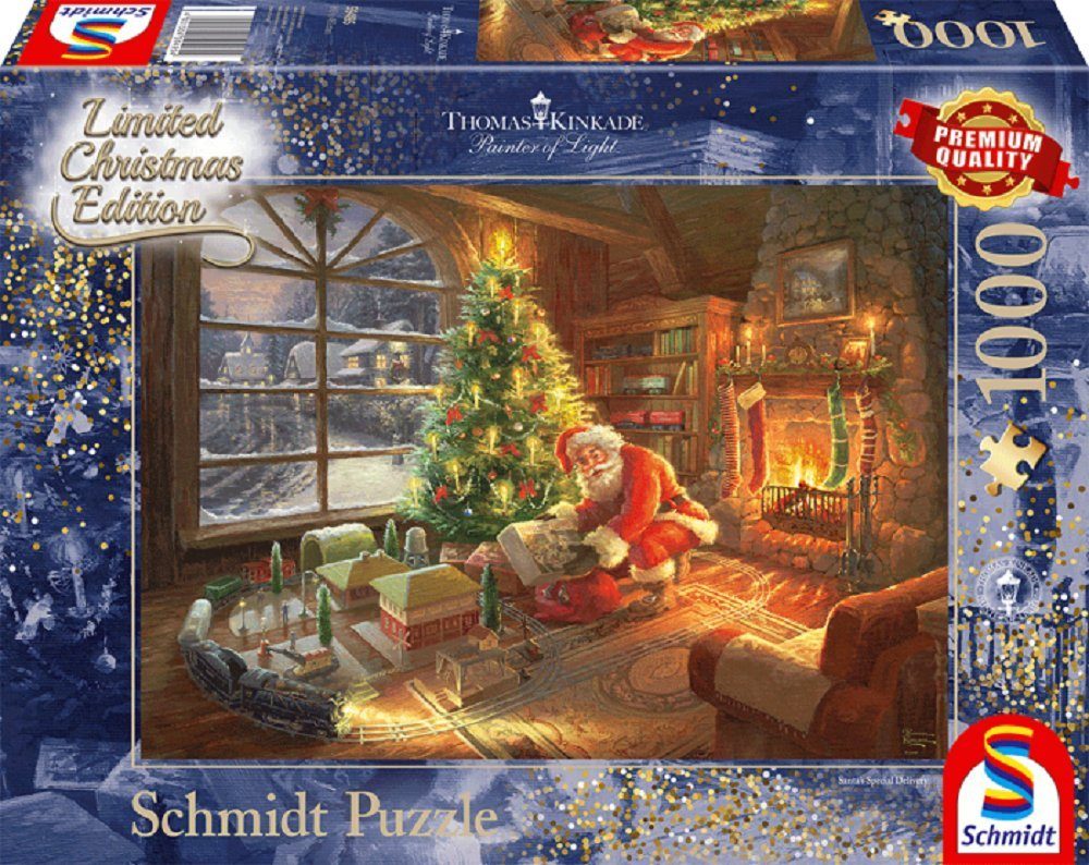 Puzzle Thomas Kinkade Der Weihnachtsmann ist da, 1000 Puzzleteile