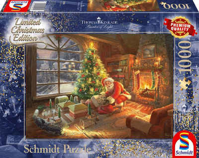 Schmidt Spiele Puzzle Thomas Kinkade Der Weihnachtsmann ist da, 1000 Puzzleteile