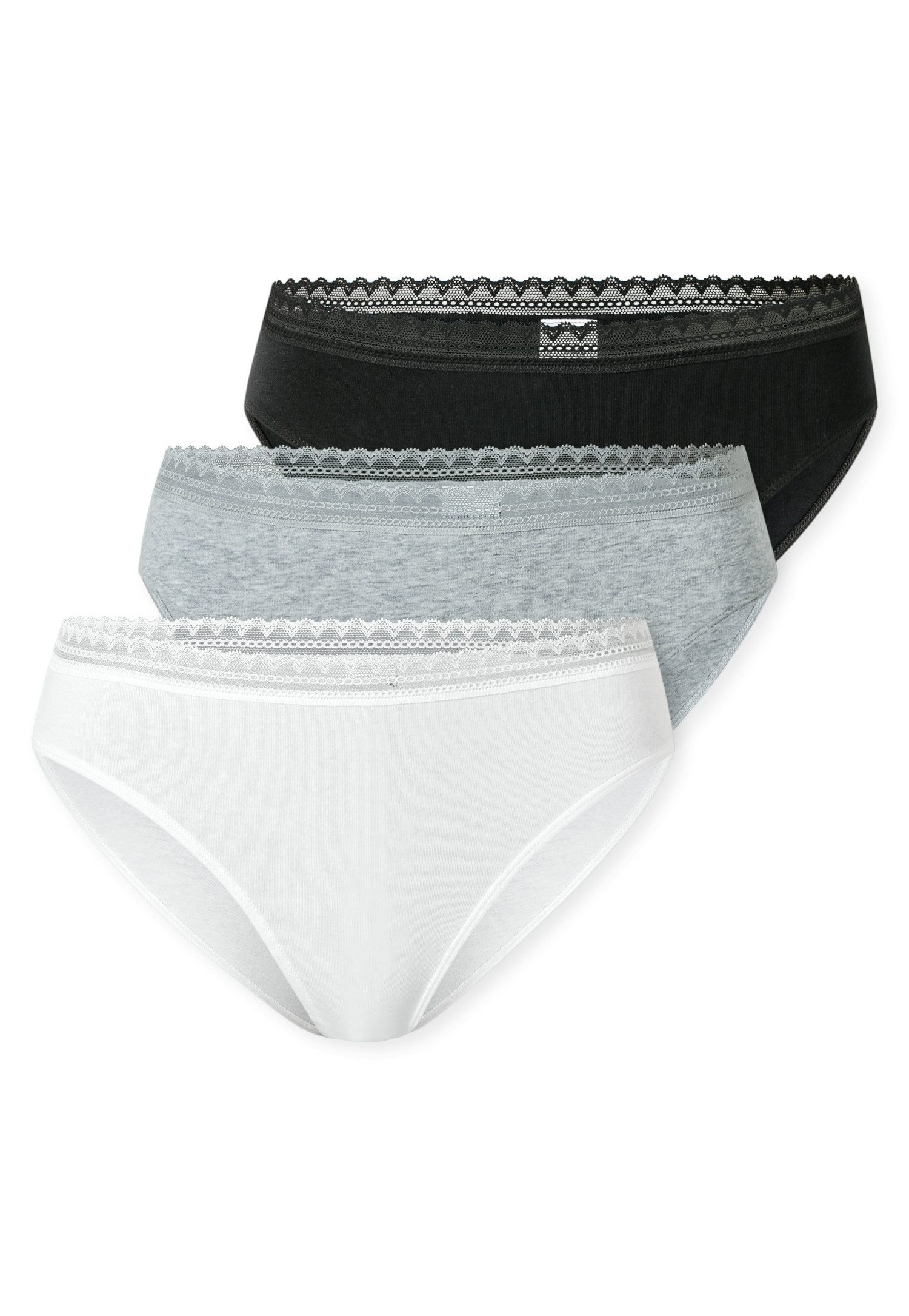 Schiesser Rioslip Modern Multipacks (3er Pack) Spitzenbänder, Baumwollmischung, Single Jersey