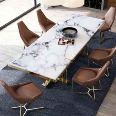 JVmoebel Esstisch Möbel Tisch Tische Esszimmer Küche Weiß Marmor Esstisch 90x160 Sofort (1-St., Esstisch), Made in Europe