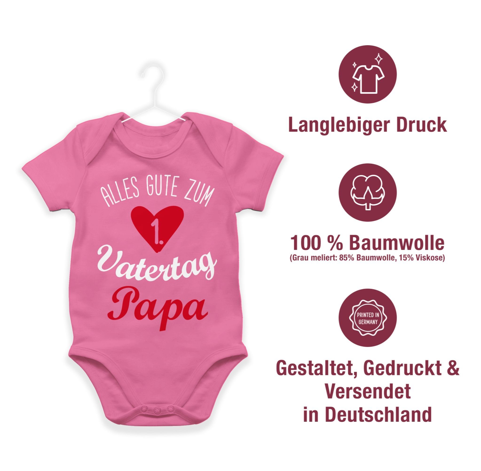 Shirtracer Shirtbody Alles 3 weiß gute Baby Pink Geschenk Vatertag zum ersten Vatertag