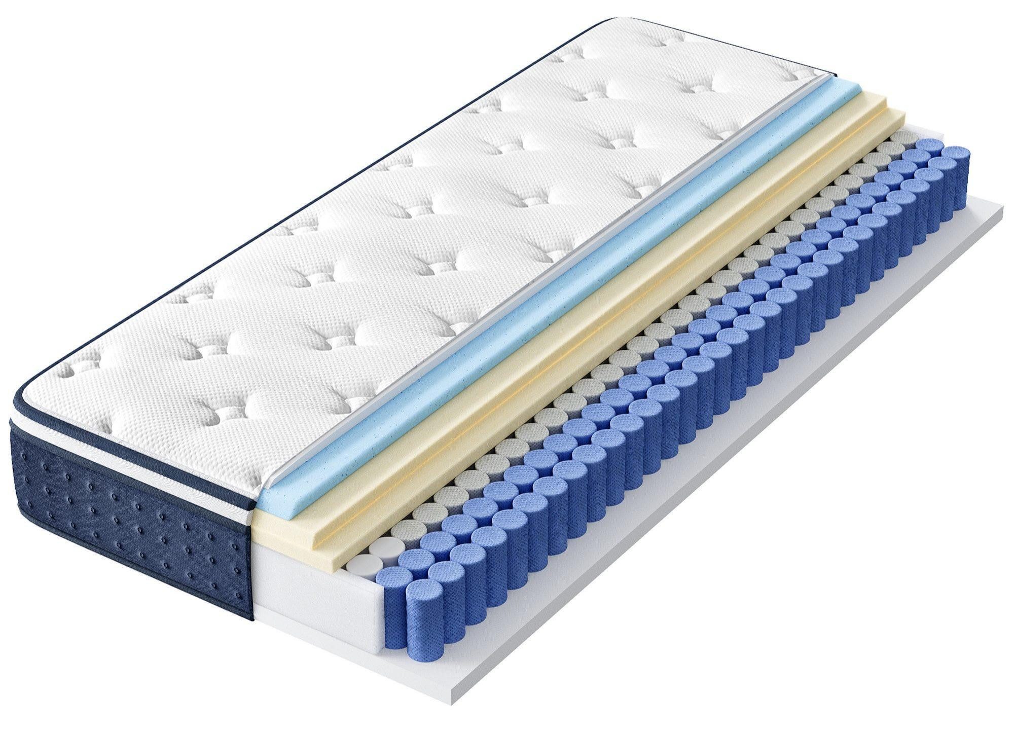 Taschenfederkernmatratze Federkernmatratze, VASAGLE, 20 cm hoch, Matratzen aus Gel-Memory-Schaumstoff, mittelfest, Kühlend