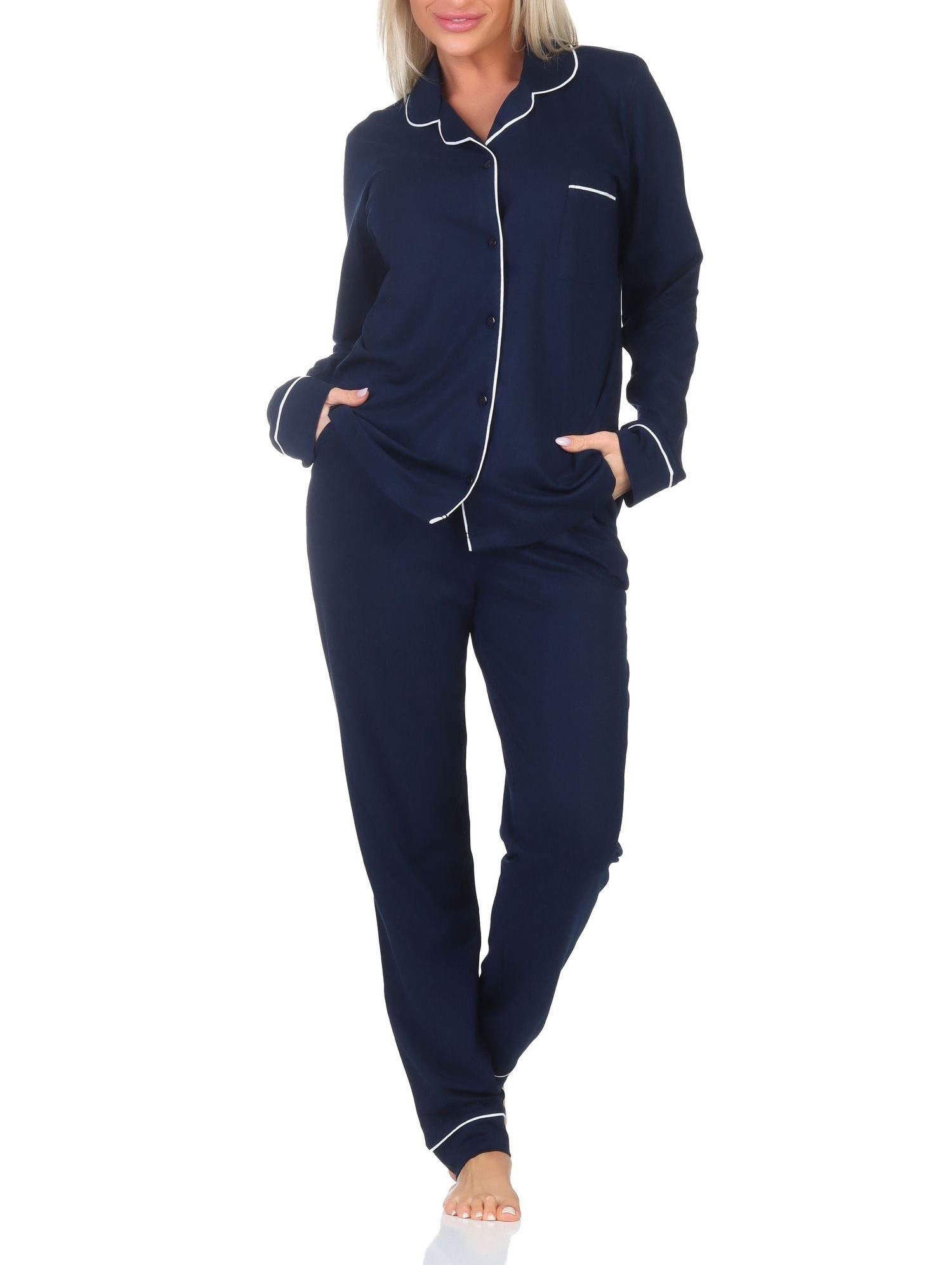 Normann Pyjama Normann Damen Schlafanzug in klassischer Optik – auch in Übergrößen