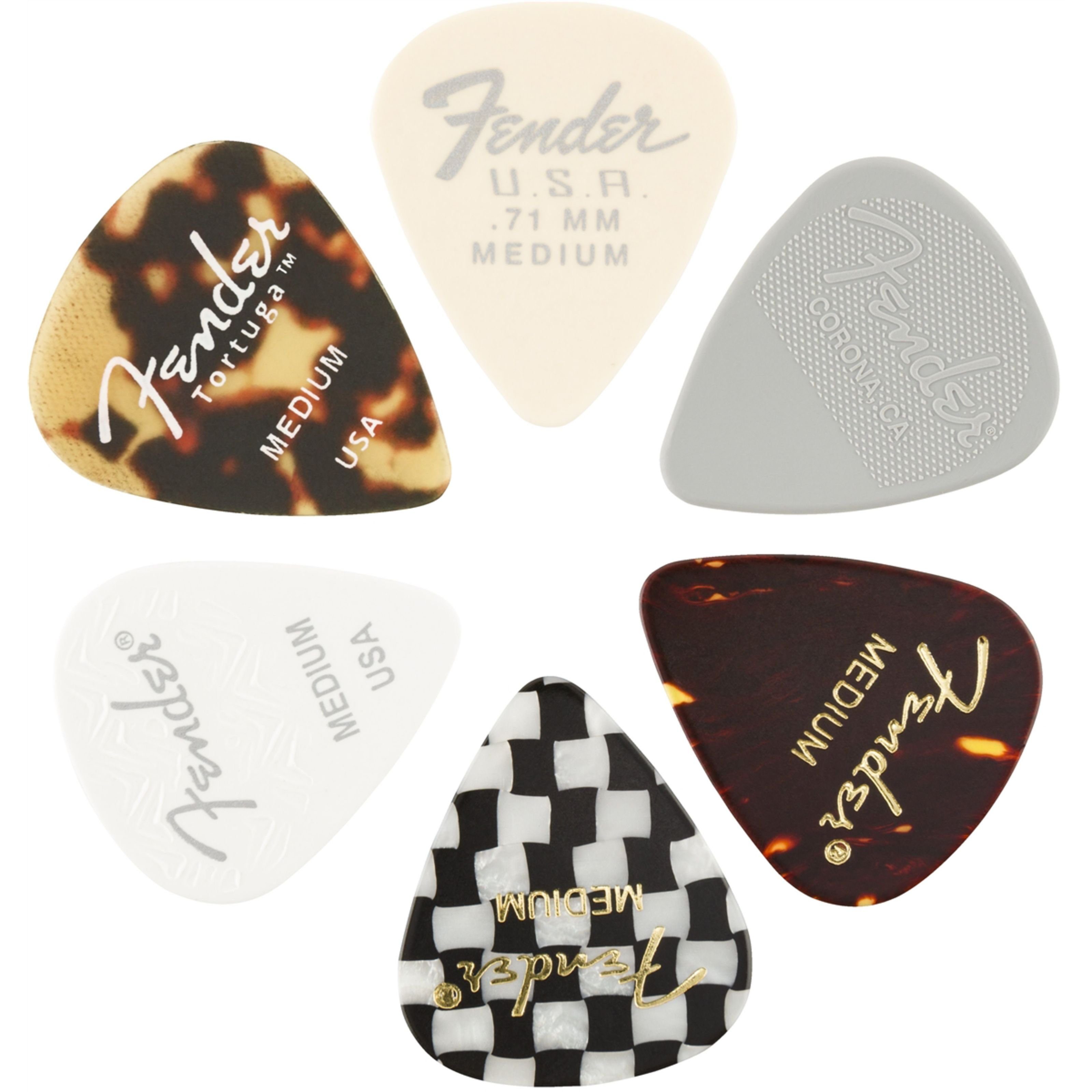 Fender Plektrum, 351 Picks Material Medley Medium - Медиаторы Set
