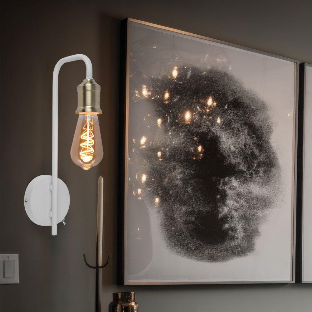 GLOBO LIGHTING LED Wandleuchte, Leuchtmittel inklusive, Warmweiß, Wandlampe Wandleuchte Leselampe LED Filament Schlafzimmerlampe weiß