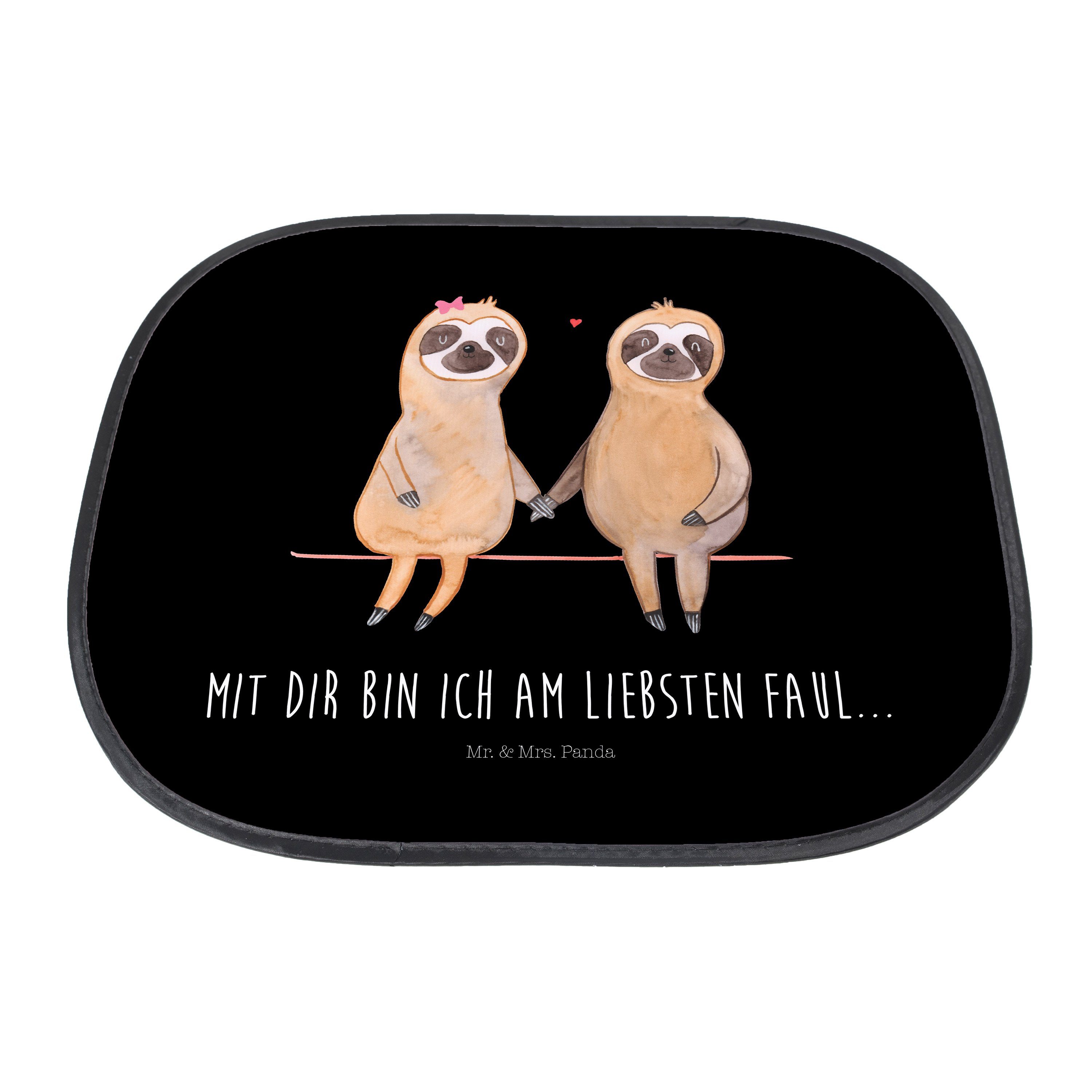 Mr. - Sonnenschutz Geschenk, Liebespaar, Mrs. Schwarz Panda, Faultier - & Pärchen Geschenk, Seidenmatt Faultier