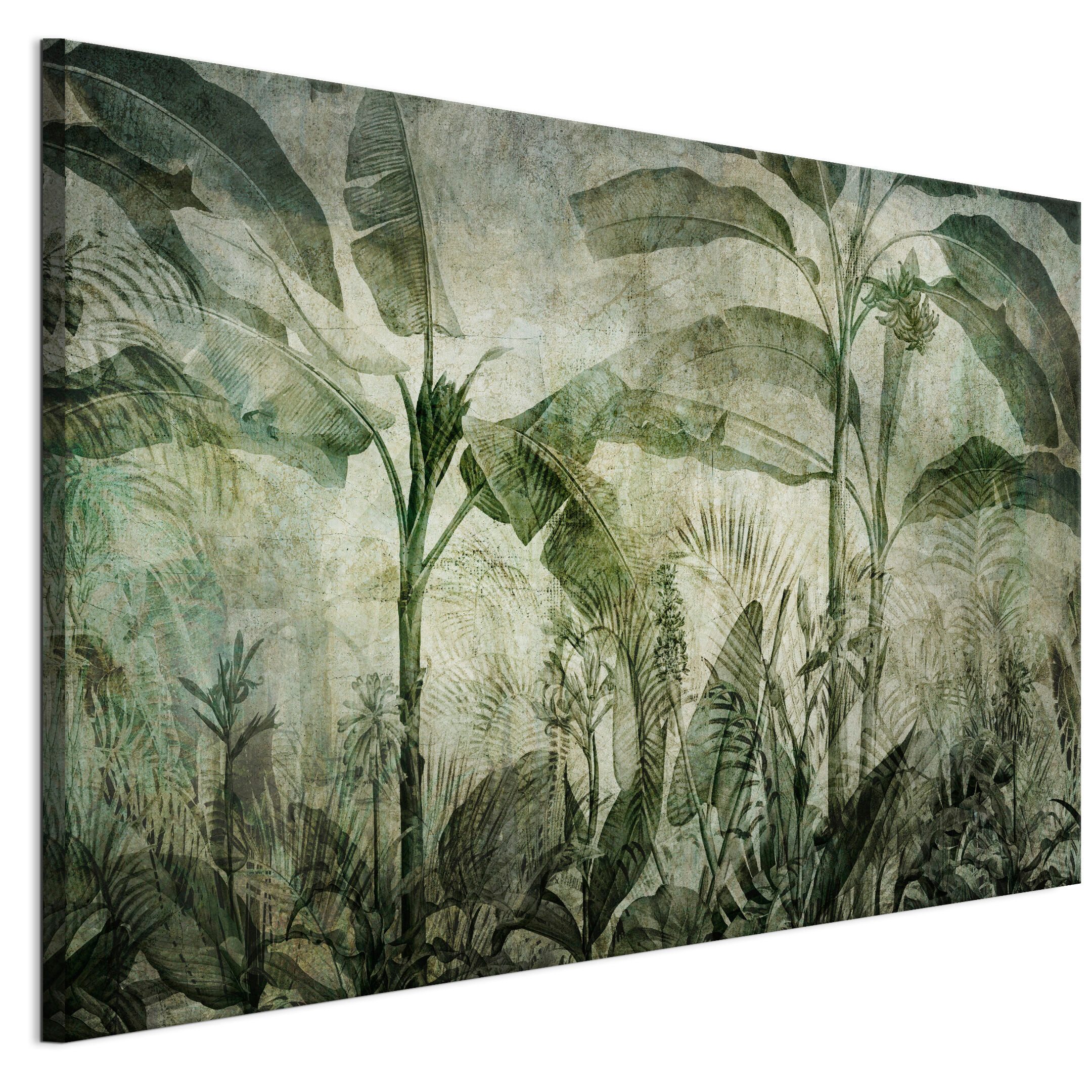LUMASOUL Leinwandbild Urban Jungle Motiv - Wandbilder Holzrahmen - Зображення 90x60 cm Grün, Urban Jungle, Urban Jungle, Rechteckig, Nach innen, Horizontale Ausrichtung