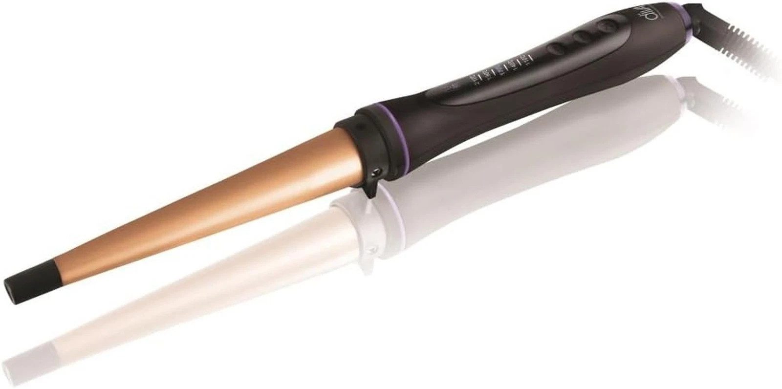 DIVA Lockenstab Pro Styling Digital Wand Kabelgebunden Keramik 13-25mm Schwarz, LED Display